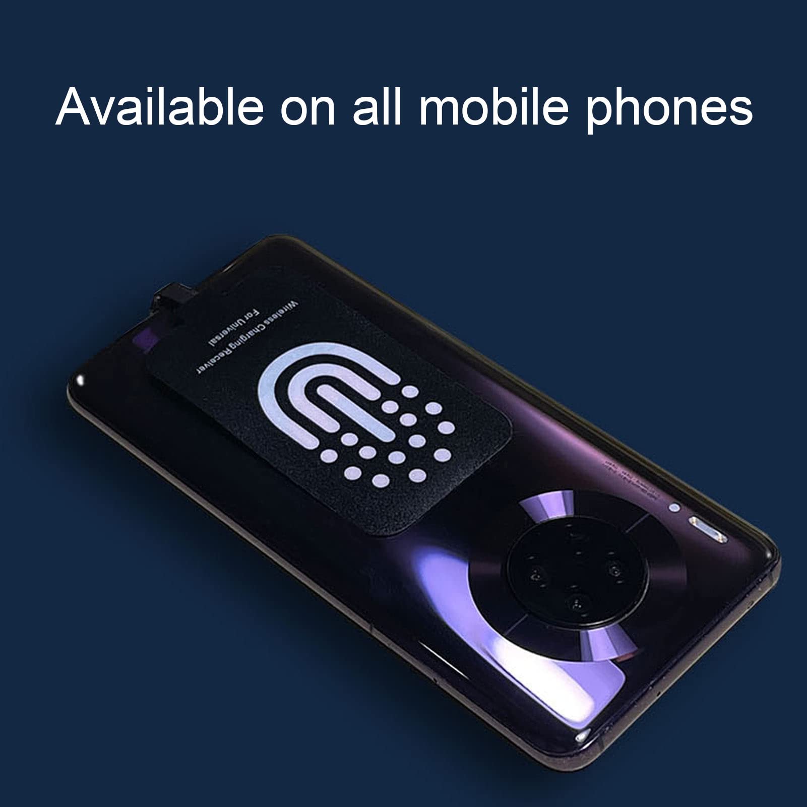 Septpenta Slim Type C Wireless Charging Receiver - 10W Fast Charging, Foldable Design, Multi-Protection Safety, Magnetic Charging Cable Included - Perfect for Smartphones, Tablets & Type C Devices (Home/Office/Car Use)