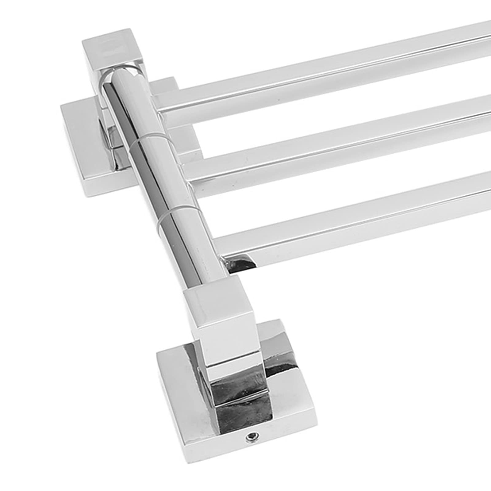 Stainless Steel 180° Rotatable Towel Rack - Chrome Plated Bath Towel Bar with 3 Rods for Bathroom, Shower & Spa - Heavy Duty Bathrobe Hanger Holder for Home & Hotel Use