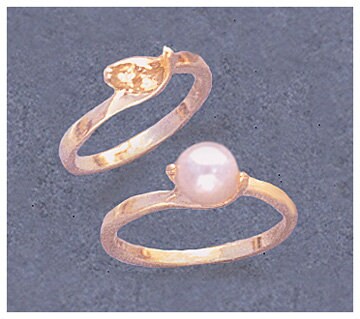 Solid Sterling Silver or 14kt Gold 4-8mm Half-Drilled Pearl Blank Ring - Size 5-8 Shank Setting (163803/143803) - Perfect for Jewelry Making, DIY Crafting & Bridal Accessories