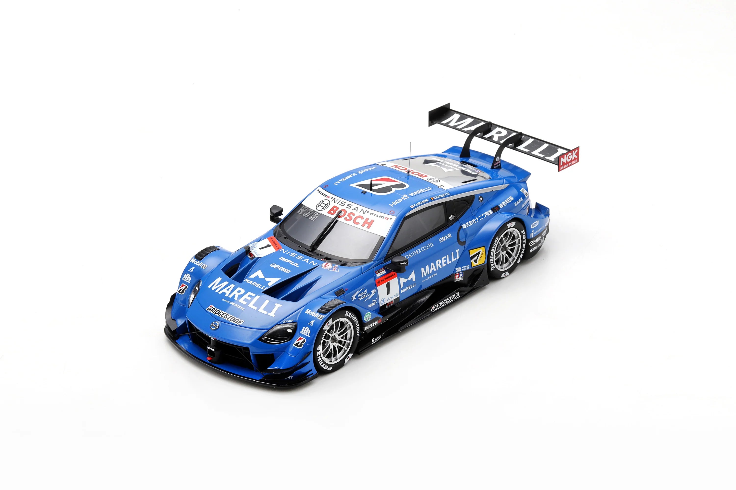 1:18 Scale Spark Models MARELLI IMPUL Z No.1 TEAM IMPUL GT500 SUPER GT 2023 Diecast Car - Kazuki Hiramine & Bertrand Baguette - Collectible Racing Model for Display, Gifts, and Motorsport Enthusiasts