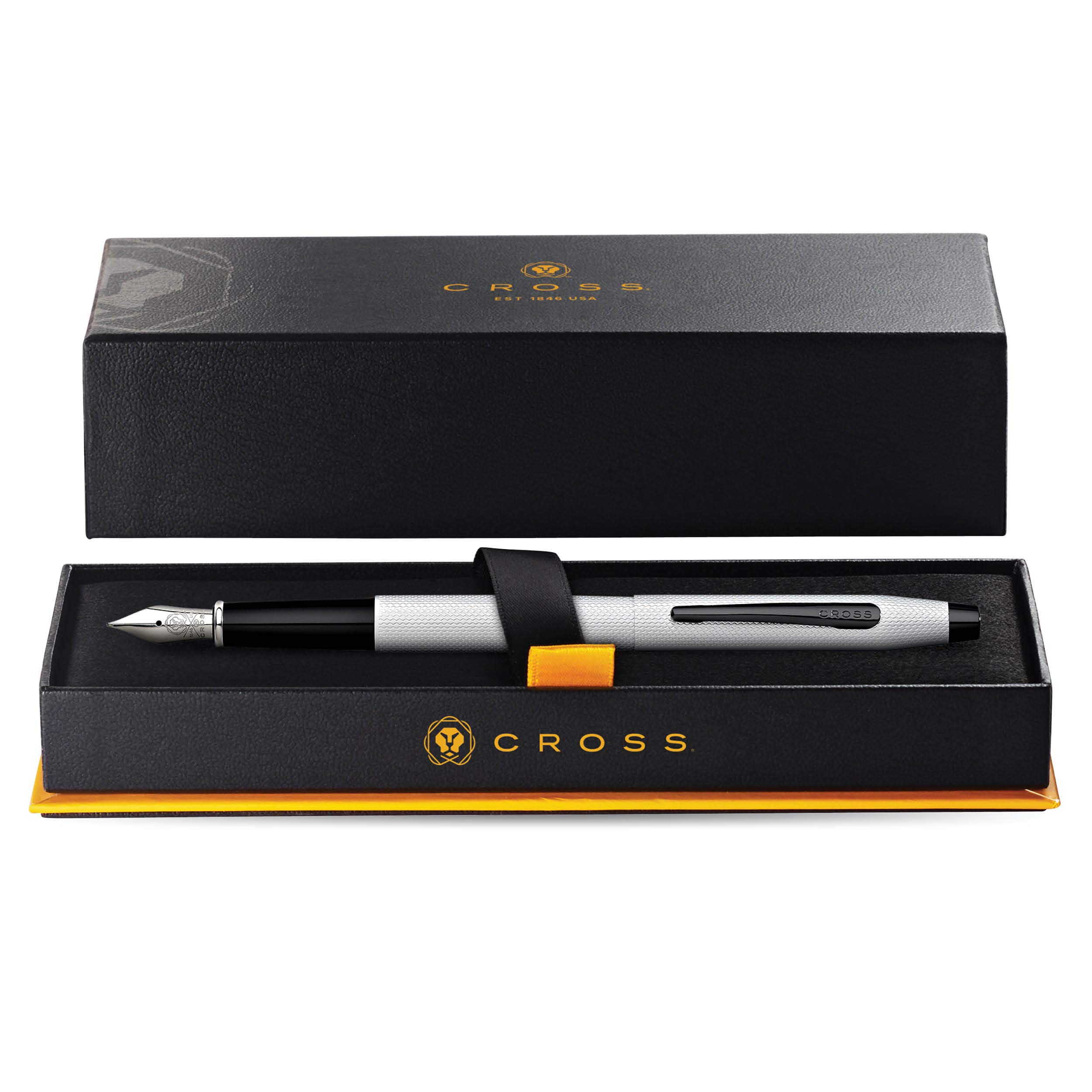 Cross Classic Century Refillable Fountain Pen with Medium Nib - Premium Brushed Chrome Finish, Includes Elegant Gift Box - Perfect for Business Signatures, Journaling & Luxury Gifts