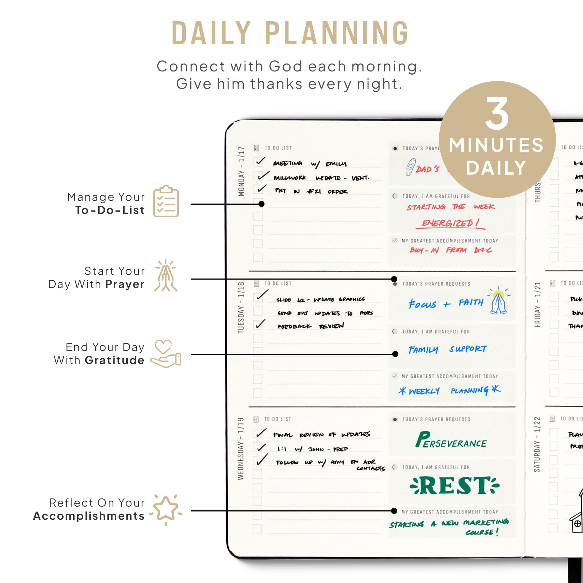 2025 Christian Planner - Bible & Prayer Journal for Women & Men | Weekly & Monthly A5 Planner | Perfect for Daily Devotion & Worship