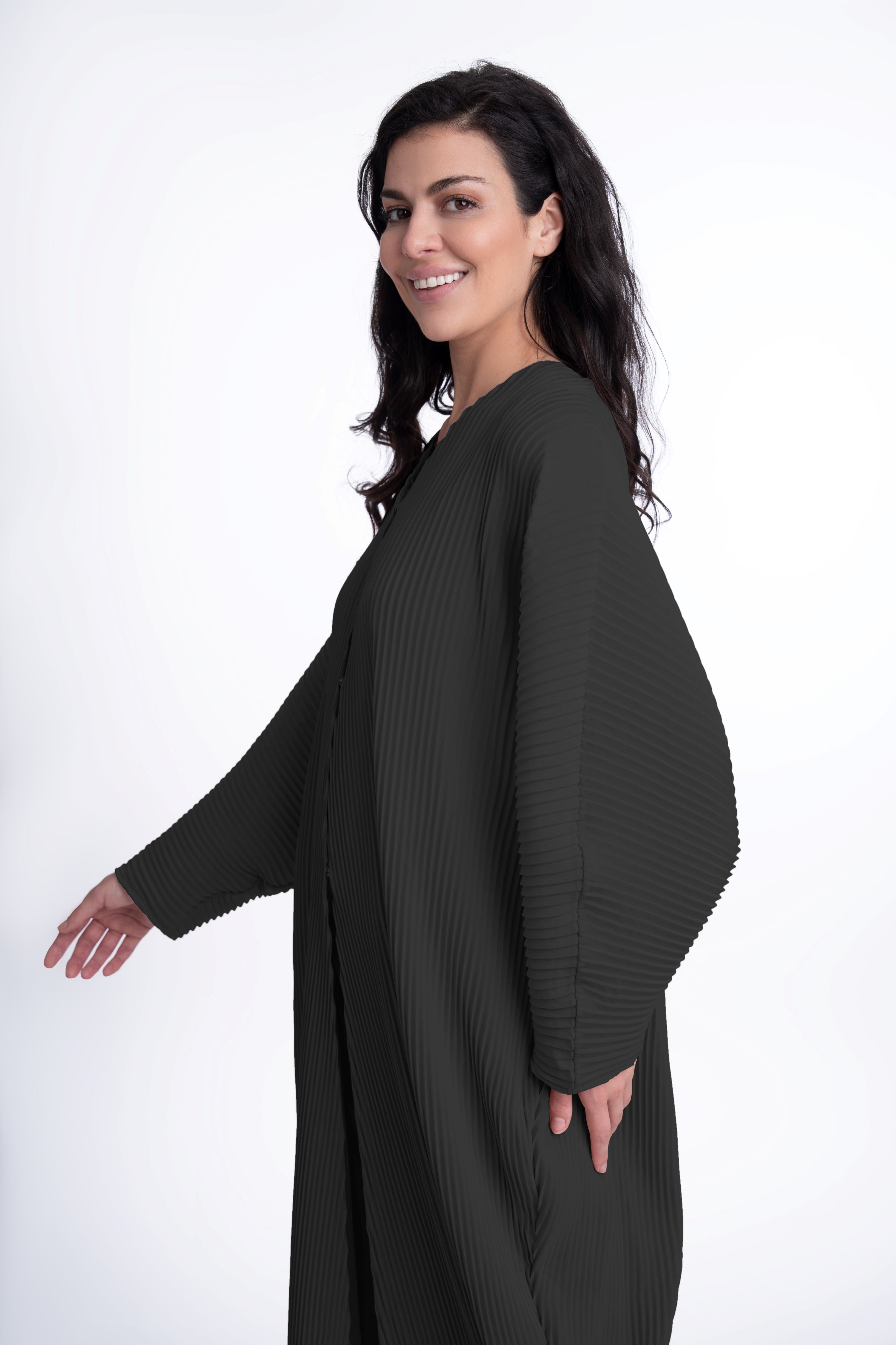 Leena Open Abaya Dress - Black Muslim Abaya for Women | Perfect for Prayer, Mosque, and Everyday Wear