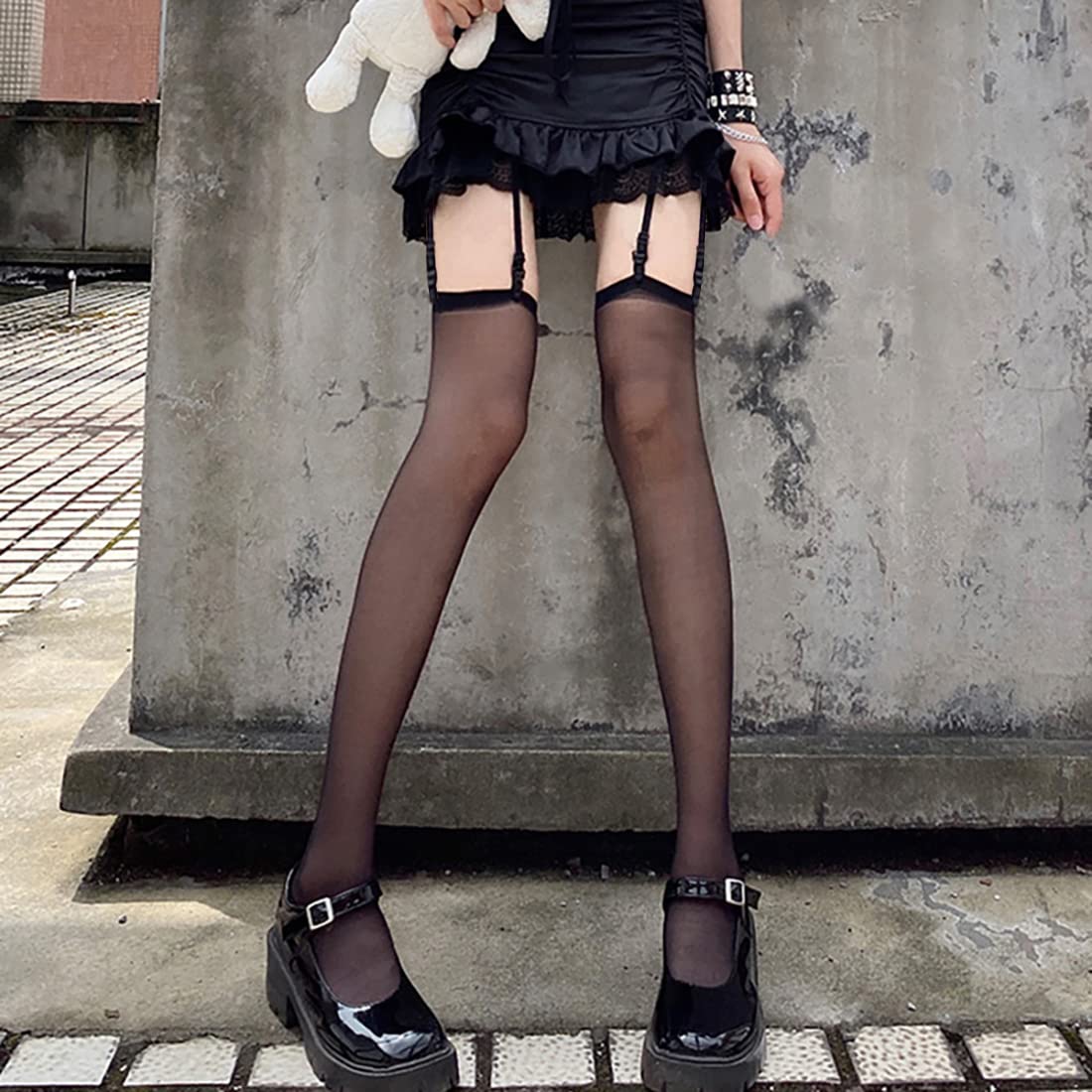 Sexy Black Women's Suspender Garter Belt with Metal Clips - Thigh High Stockings Holder for Lingerie, Boudoir & Special Occasions