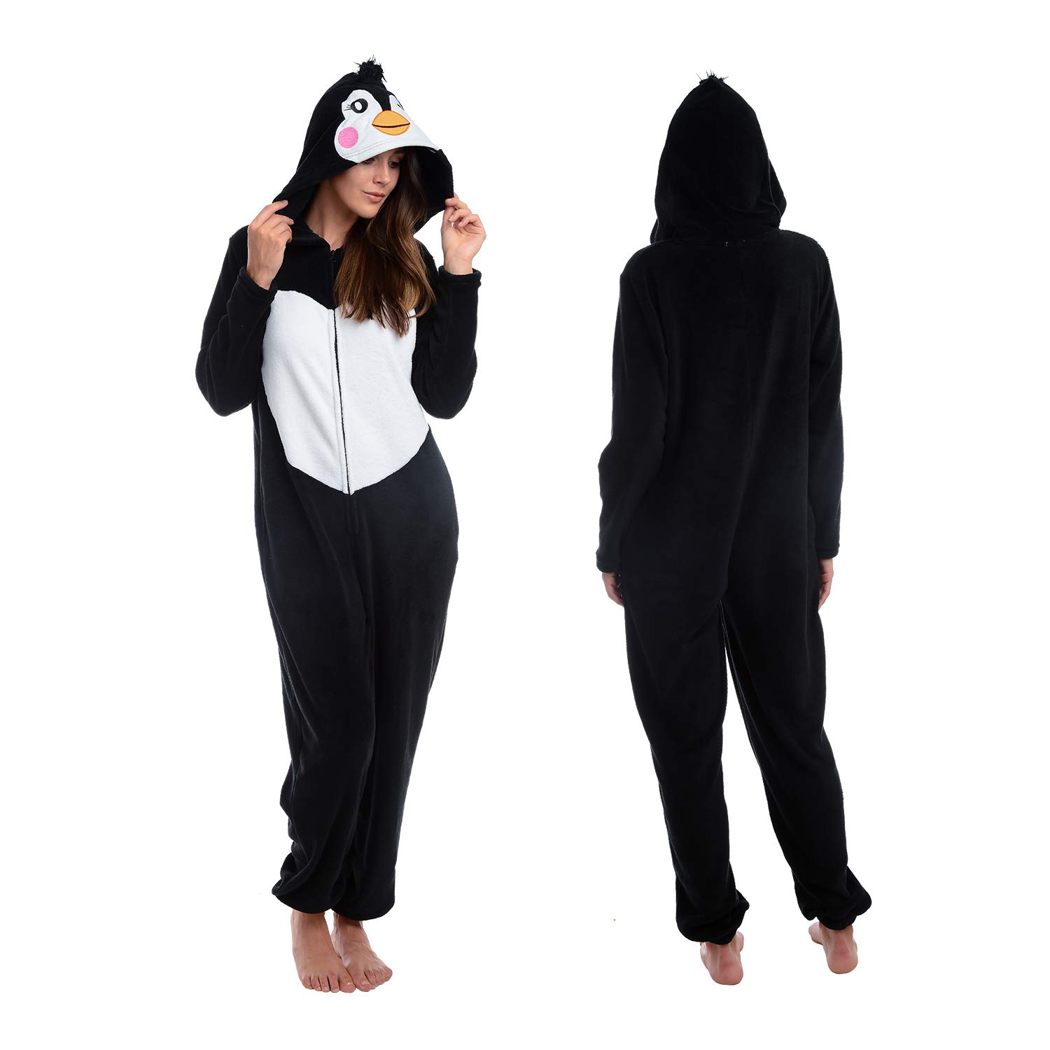 Body Candy Women's Cute Printed Hoodie Plush Onesie Pajamas - Soft Fleece Critter Costume for Lounge, Sleep & Cosplay
