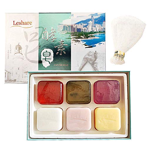 Meiliss Luxury Enzyme Soap 6-in-1 - Deep Cleansing & Exfoliating Face & Body Wash for Acne, Blackheads & Brightening - Perfect for Daily Skincare & Spa Treatments