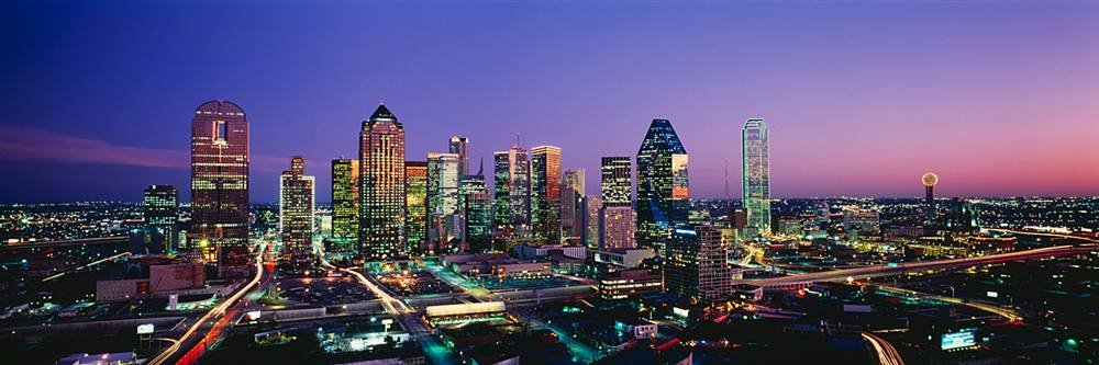 Dallas Skyline Peel and Stick Wall Mural - 54x18 Inch Removable Cityscape Wallpaper for Bedroom, Living Room & Office Decor