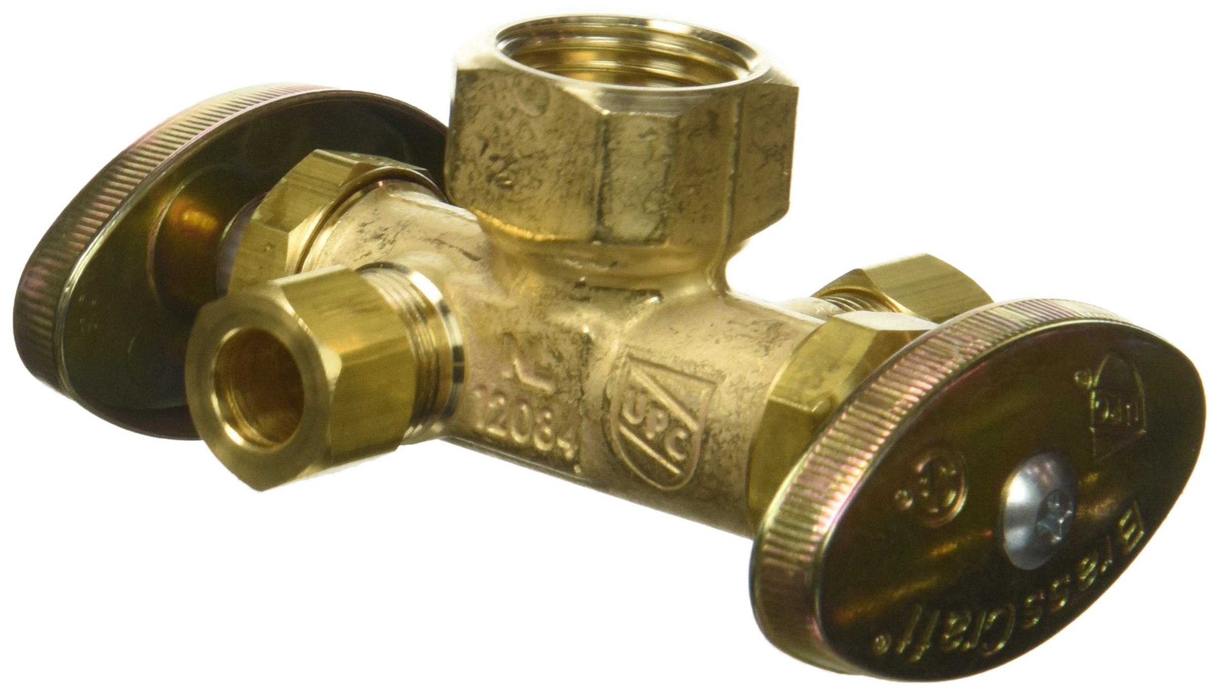 Brass Craft R1701DVX R Dual Outlet Shut-Off Valve for Sink, Toilet & Appliance Water Supply - High Quality Brass Construction, Easy Installation, Leak-Free Performance