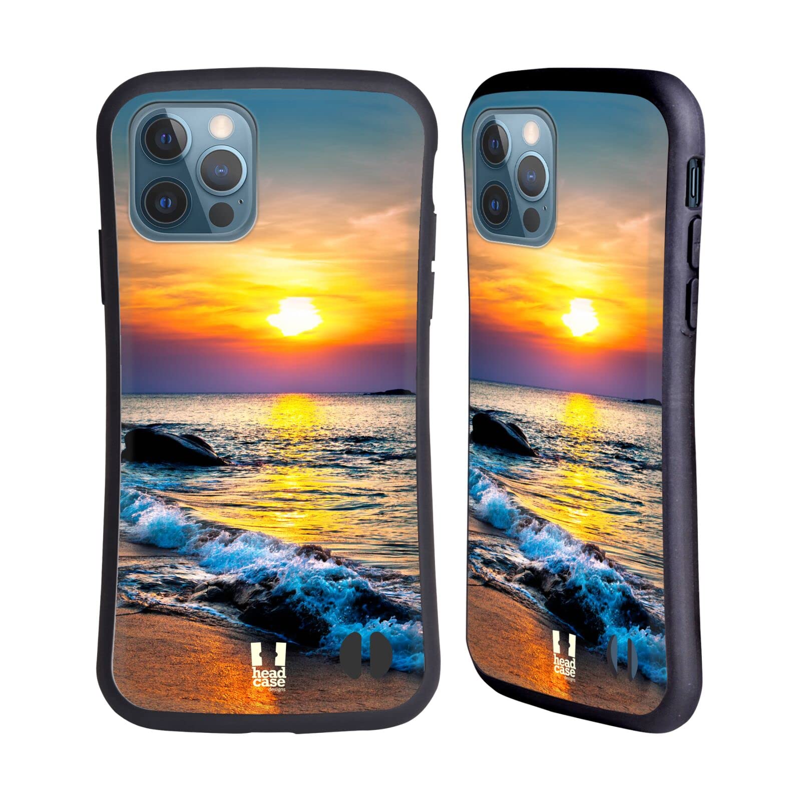 Colorful Sunset Over The Sea iPhone 12/12 Pro Case - Durable Hybrid Protective Cover with Beautiful Beach Design | Perfect for Travel, Vacation & Everyday Use