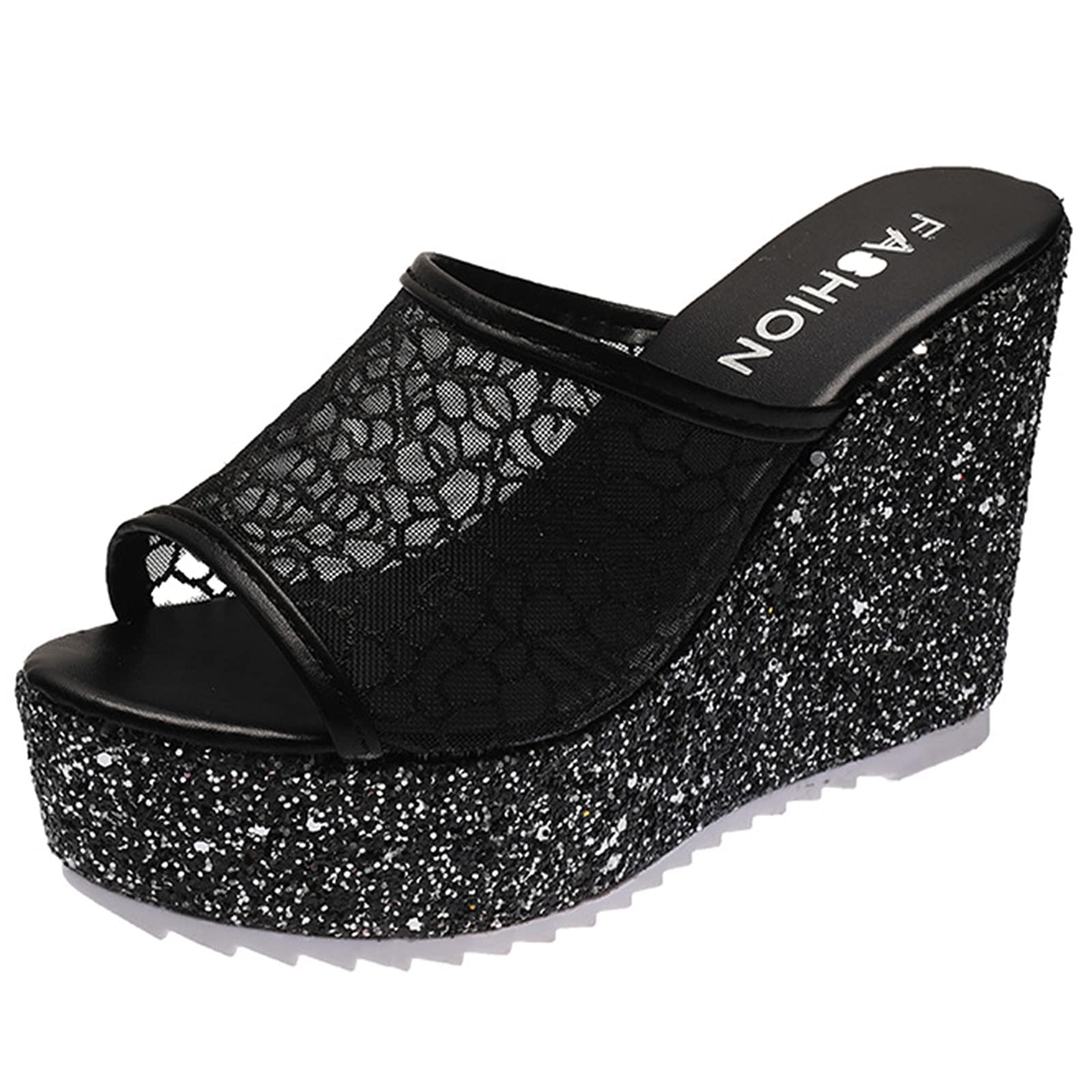 USYFAKGH Women's Summer Wedge Platform Sandals with Ankle Strap - Comfortable Open Toe High Heel Shoes for Beach, Party, and Casual Outings