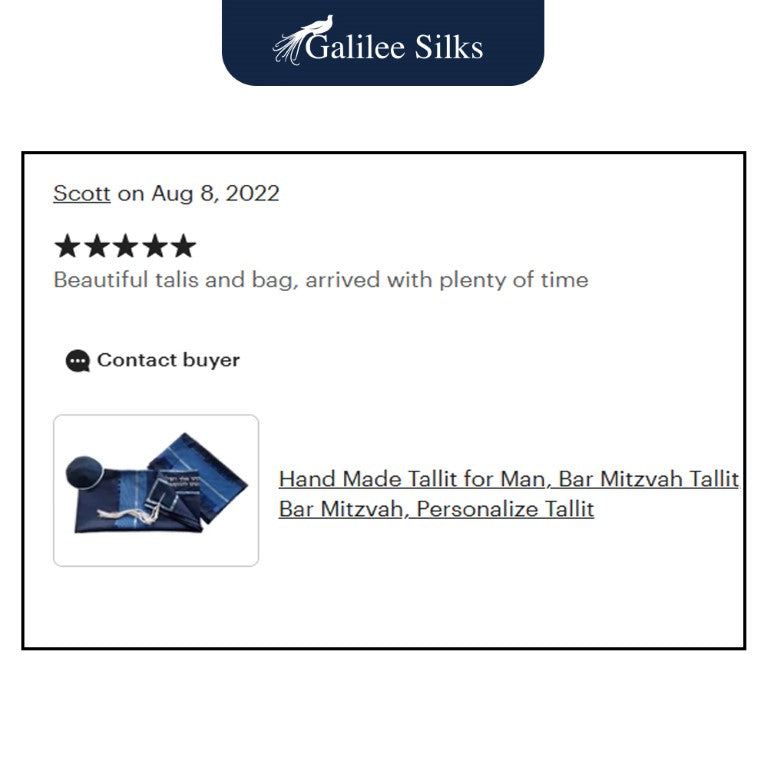 Youthful Easy Going Blue Bar Mitzvah Tallit Prayer Shawl with Tzitzit Fringes - Traditional Jewish Tallis for Boys - Perfect for Synagogue Services & Coming-of-Age Ceremonies