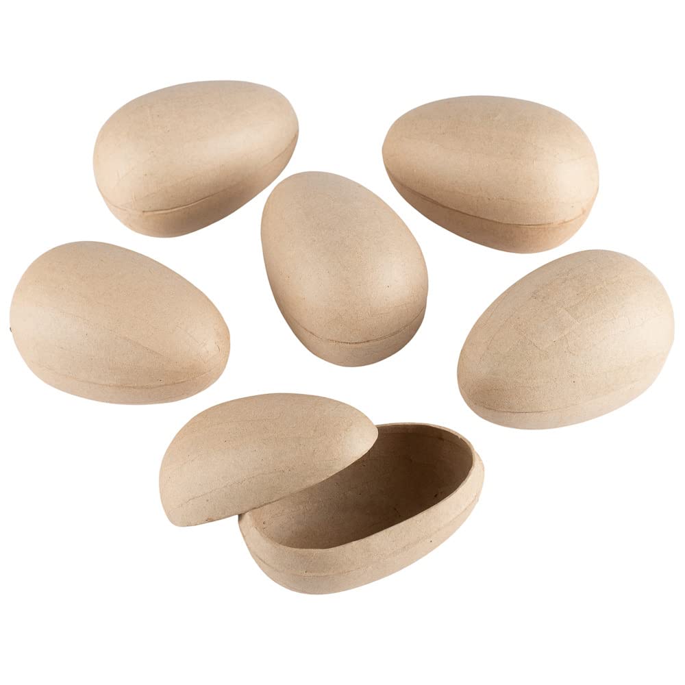 24 Pack Unfinished Fillable Paper Mache Egg Boxes - DIY German Easter Craft Decorations for Holiday, Easter Egg Hunts & Home Decor by Factory Direct Craft