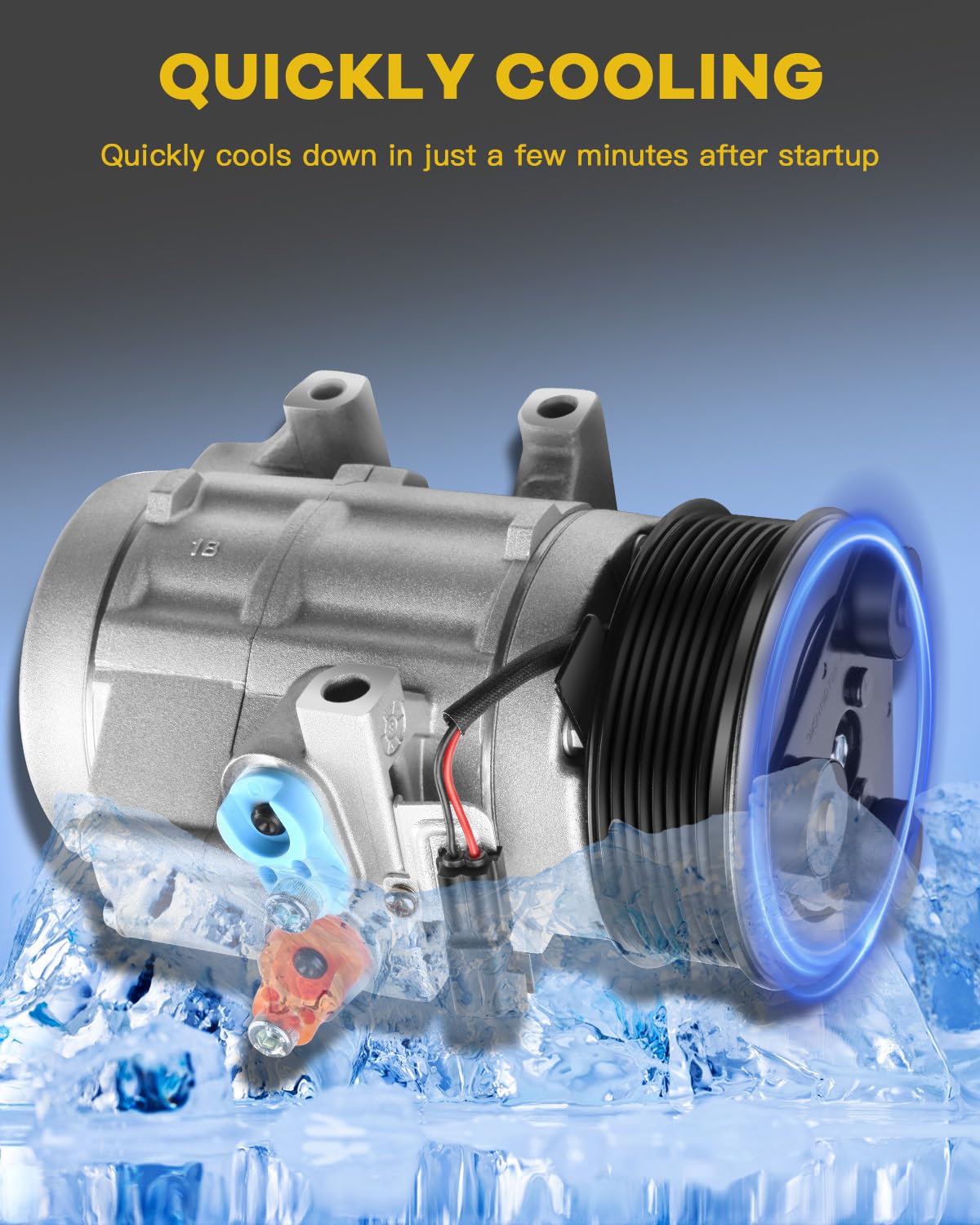 INEEDUP AC Compressor with A/C Clutch Compatible with 2011-2016 Ford F-250 F-350 Super Duty 6.7L Diesel - High Performance Cooling System - Perfect for Summer Road Trips and Heavy Duty Towing