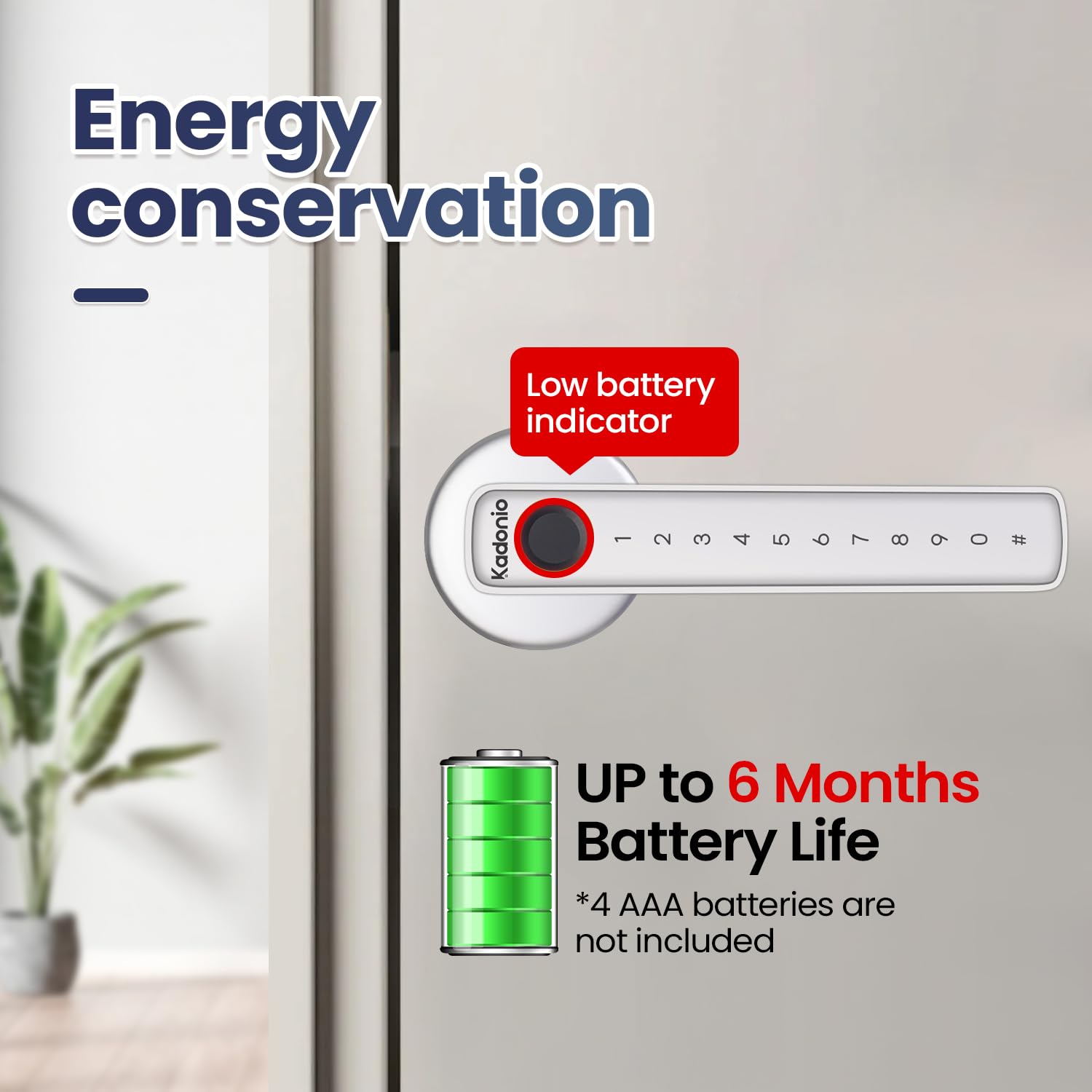 Smart Fingerprint Door Lock - Keyless Entry with APP, Code & Key for Home & Office Security