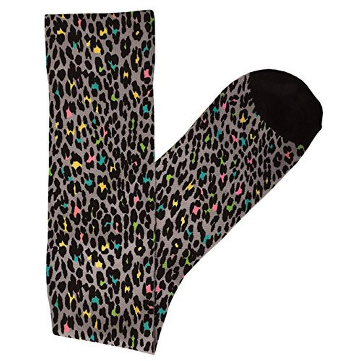 **Prestige Medical Soft Comfort Compression Socks - 12 Inch, Leopard Grey (2 Pairs) - Improve Circulation & Reduce Swelling for Travel, Work & Recovery**