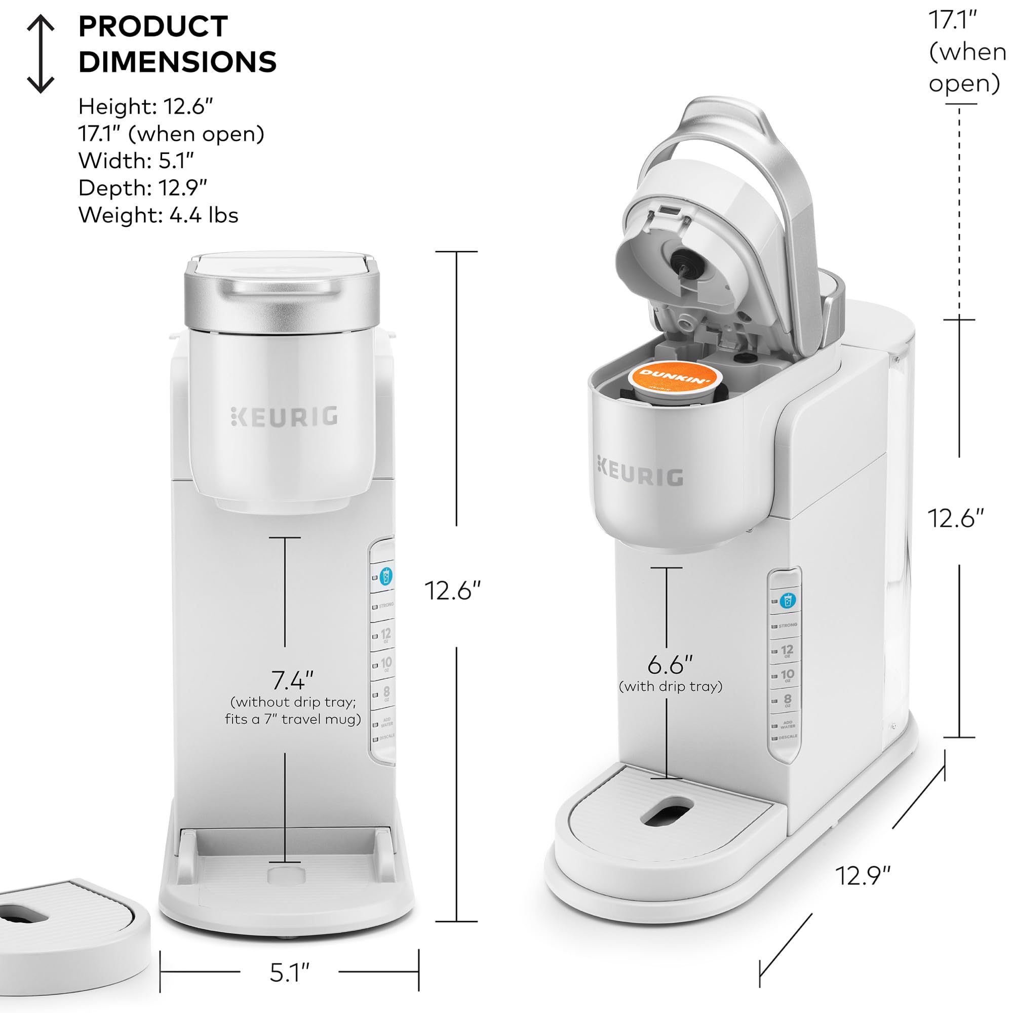 Keurig K-Iced Single Serve Coffee Maker - Brew Hot & Iced Coffee with Any K-Cup Pods, Compact White Iced Coffee Machine for Home, Office or Dorm Use