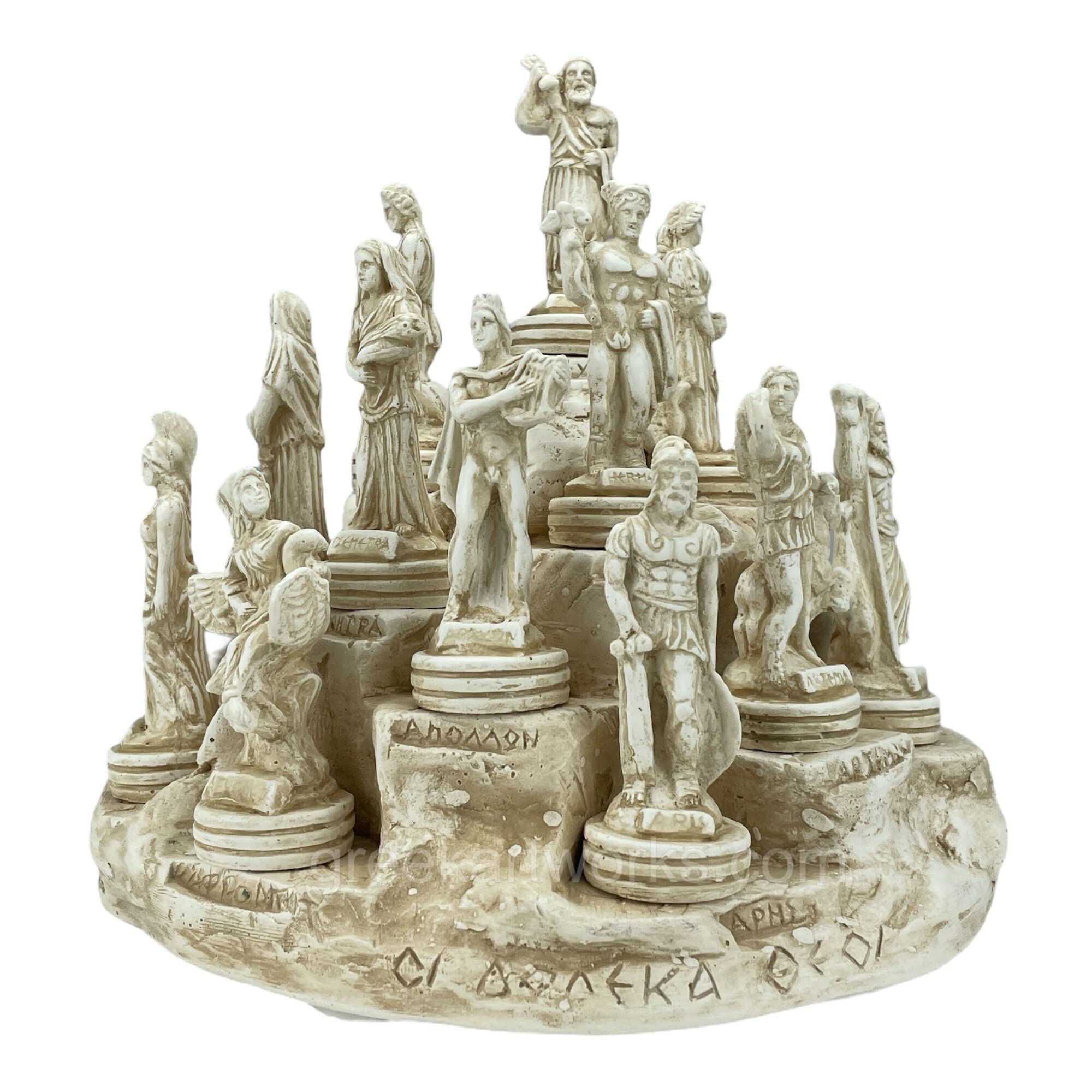 12 Greek Olympian Gods Miniature Statue Set - Handcrafted Cast Stone Figures for Home Decor, Mythology Lovers & Collectors | Perfect for Bookshelf, Office Desk & Gift Giving