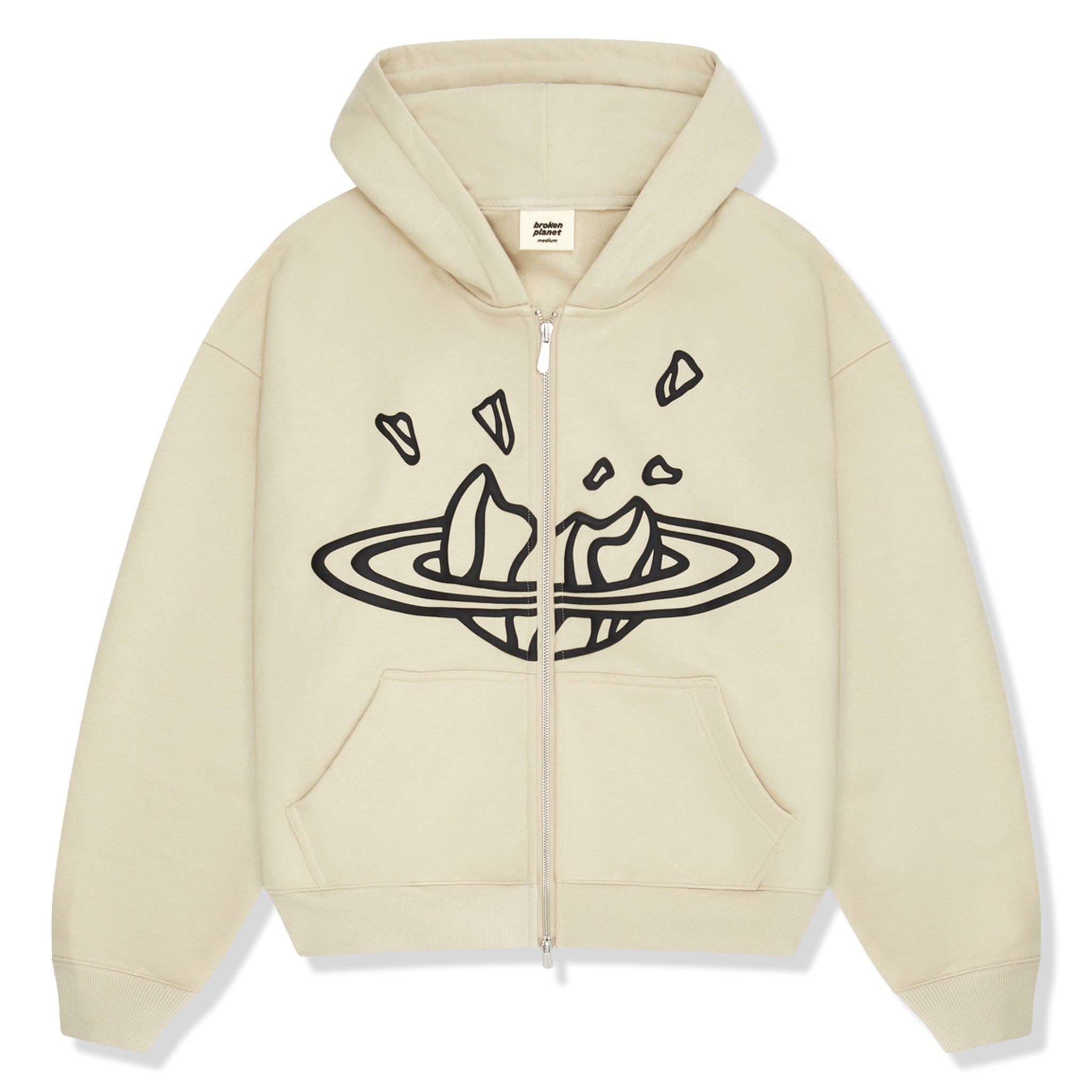 Broken Planet Outer Space Bone White Zip Up Hoodie - Stylish Men's & Women's Streetwear for Urban Fashion & Casual Wear