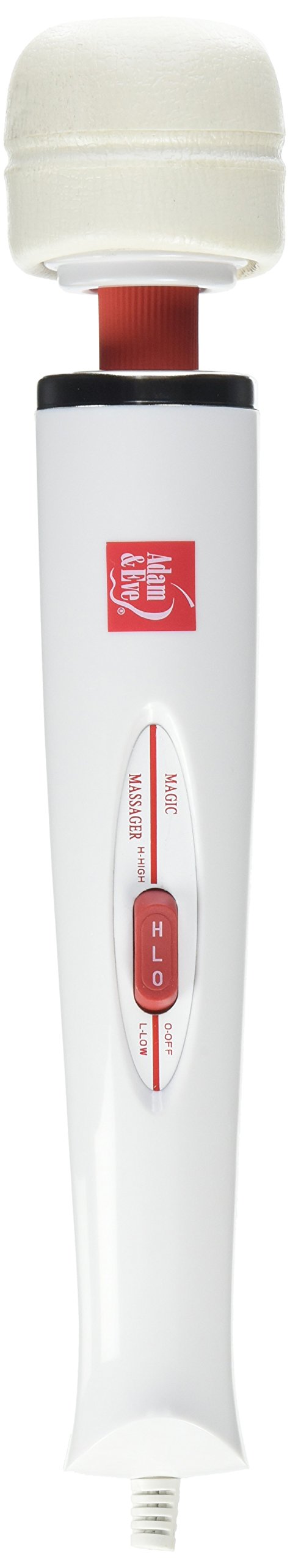 Adam & Eve Signature Magic Massager - Powerful Personal Massager for Relaxation & Stress Relief, White/Red (1077000) - Perfect for Home Use, Spa Days & Couples Massage