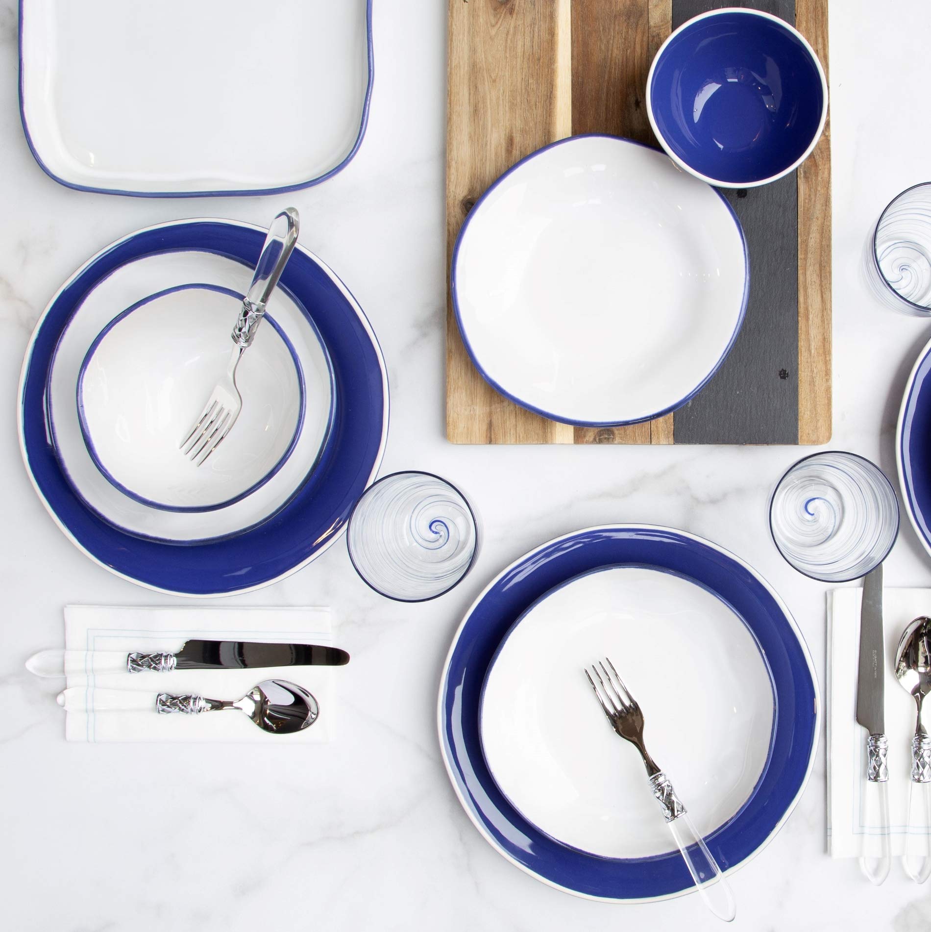 Vietri Aurora Edge Dinner Plate - 10.5 Inch Stoneware Ceramic Plate, Handcrafted Durable Dinnerware for Everyday Use & Special Occasions