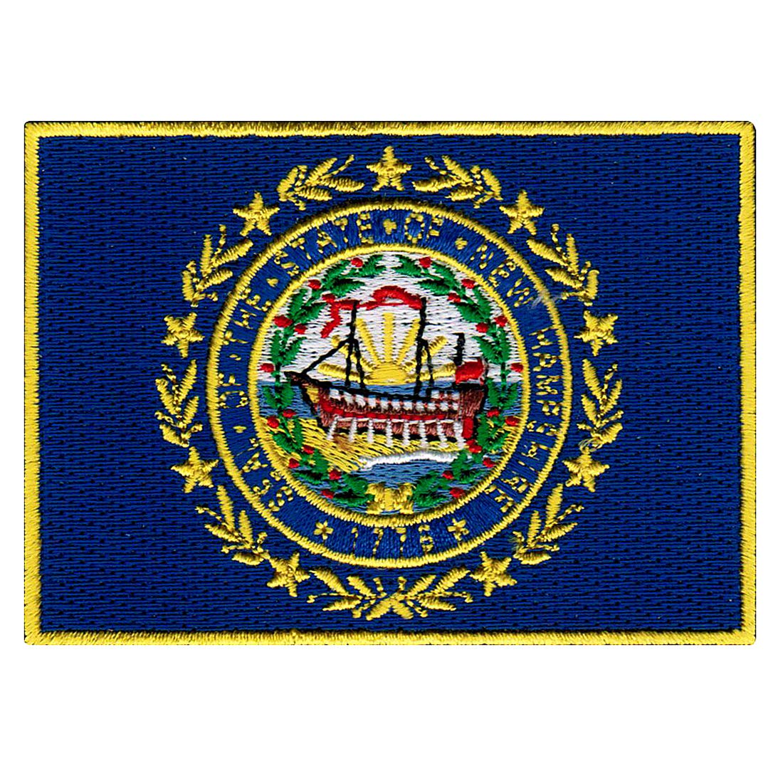 New Hampshire State Flag Embroidered Patch - Iron-On NH Emblem for Jackets, Bags & Hats - Perfect for DIY Crafts, Souvenirs & Patriotic Decor