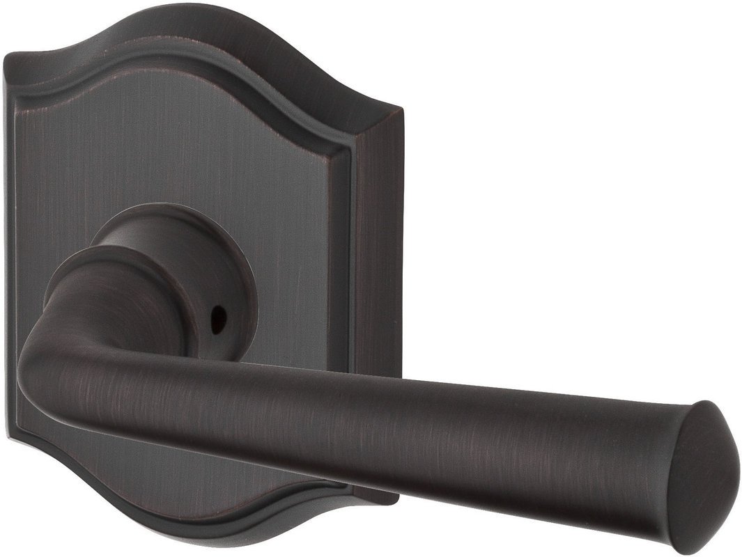 Baldwin PV.FED.TAR Federal Privacy Leverset - Traditional Arch Rose Design in Venetian Bronze Finish | Ideal for Bedroom, Bathroom & Office Door Privacy Locks