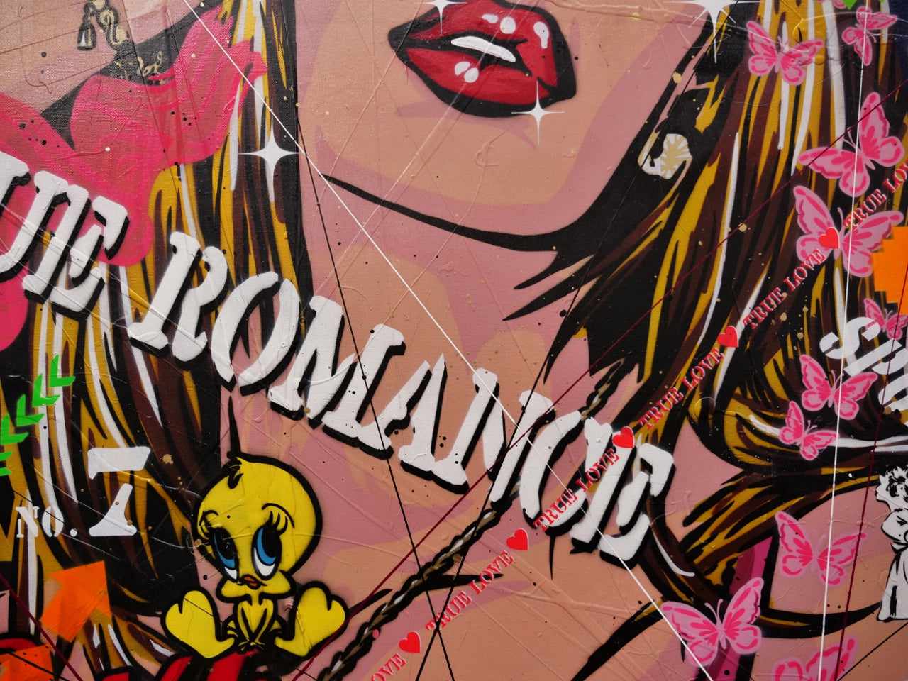 Candy Princess 140cm x 100cm Beauty Queen Textured Urban Pop Art Canvas Painting - Perfect for Living Room, Bedroom, and Office Wall Decor
