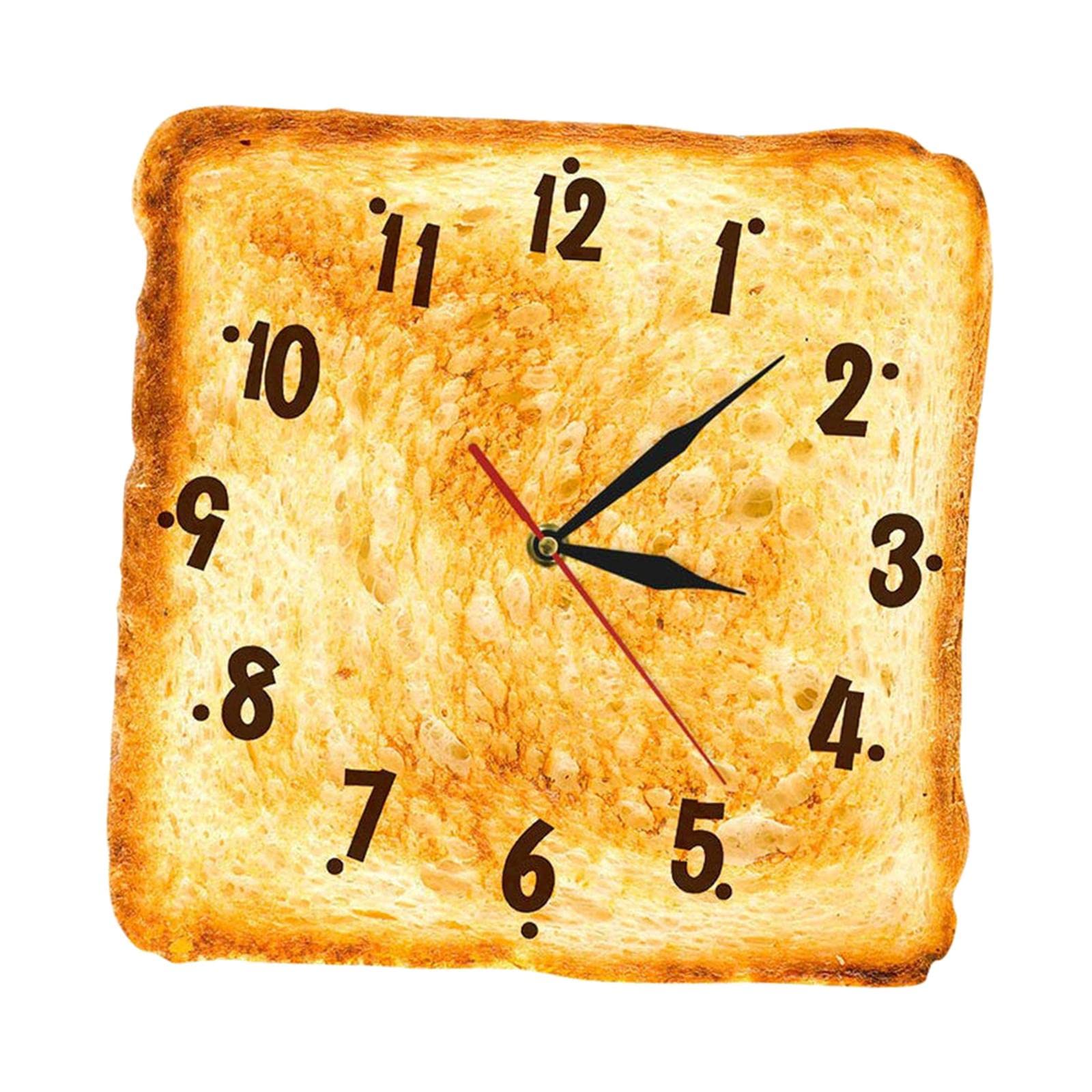 Milageto 12-Inch Silent Toasted Bread Wall Clock with Arabic Numerals - Decorative Quartz Kitchen Clock for Bakery, Dining Room & Home Decor | Perfect for Cafe, Restaurant & Breakfast Nook Wall Art
