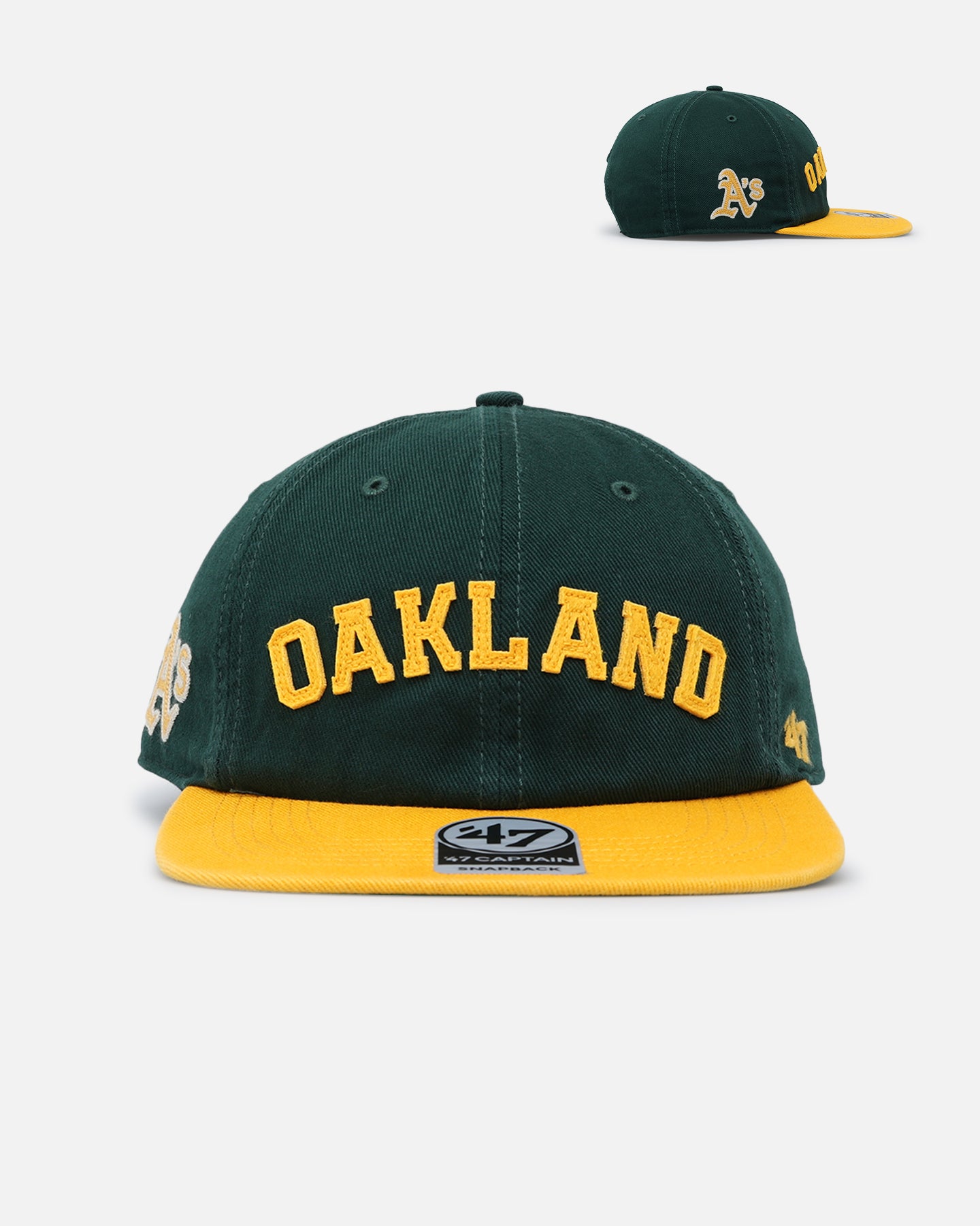 47 Brand Oakland Athletics Legacy 47 Captain RL Snapback Hat - Dark Green Baseball Cap for Men, Women | Perfect for Game Day, Sports Events & Casual Wear