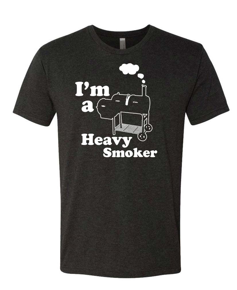 Heavy Smoker BBQ Grill Lover Tri-Blend T-Shirt - Comfortable Cotton Tee for Barbecue Enthusiasts & Meat Lovers - Perfect for Backyard Grilling, Cookouts and Smoking Events