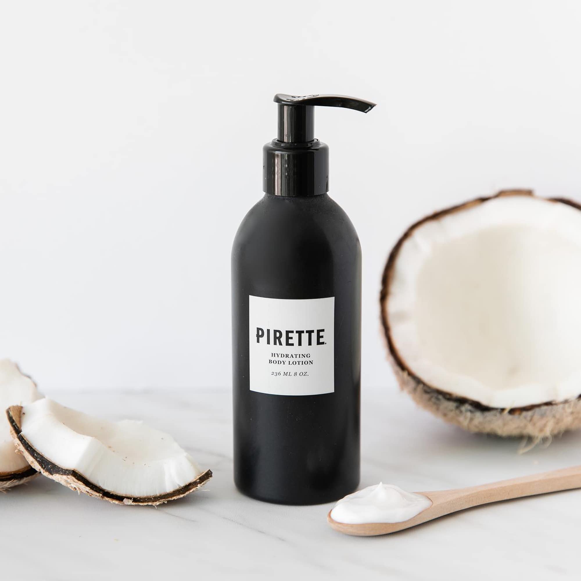 PIRETTE Hydrating Body Lotion for Women - Fast Absorbing Moisturizer with Fresh Coconut, Surf Wax & Sunscreen Scent - 8 Fl Oz - Perfect for Beach Days, Summer Skincare & Post-Sun Care
