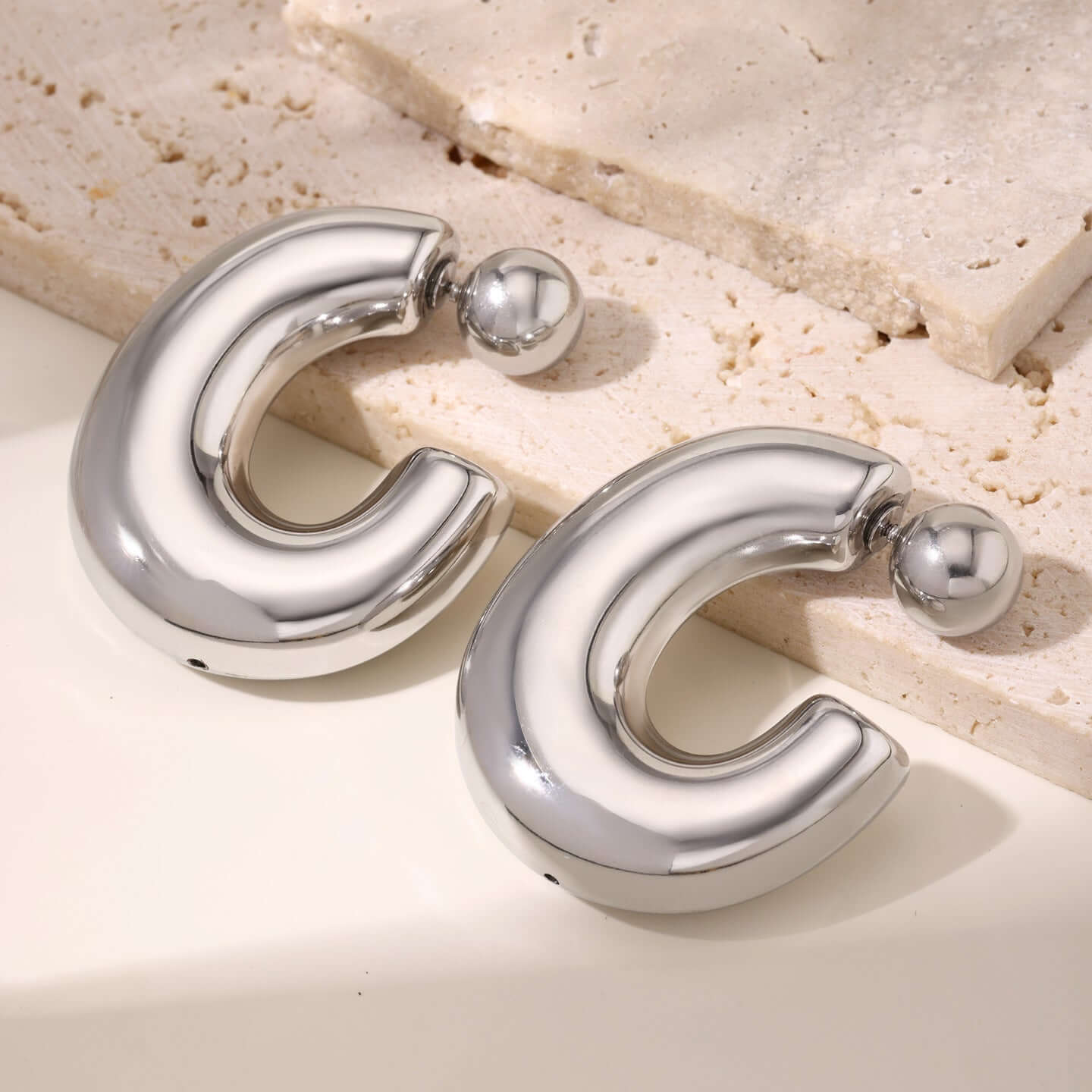 Chunky Two-Way Hoop Earrings for Women - Trendy Gold & Silver Fat Hoops | F1697 | Perfect for Casual Outfits, Parties & Everyday Wear