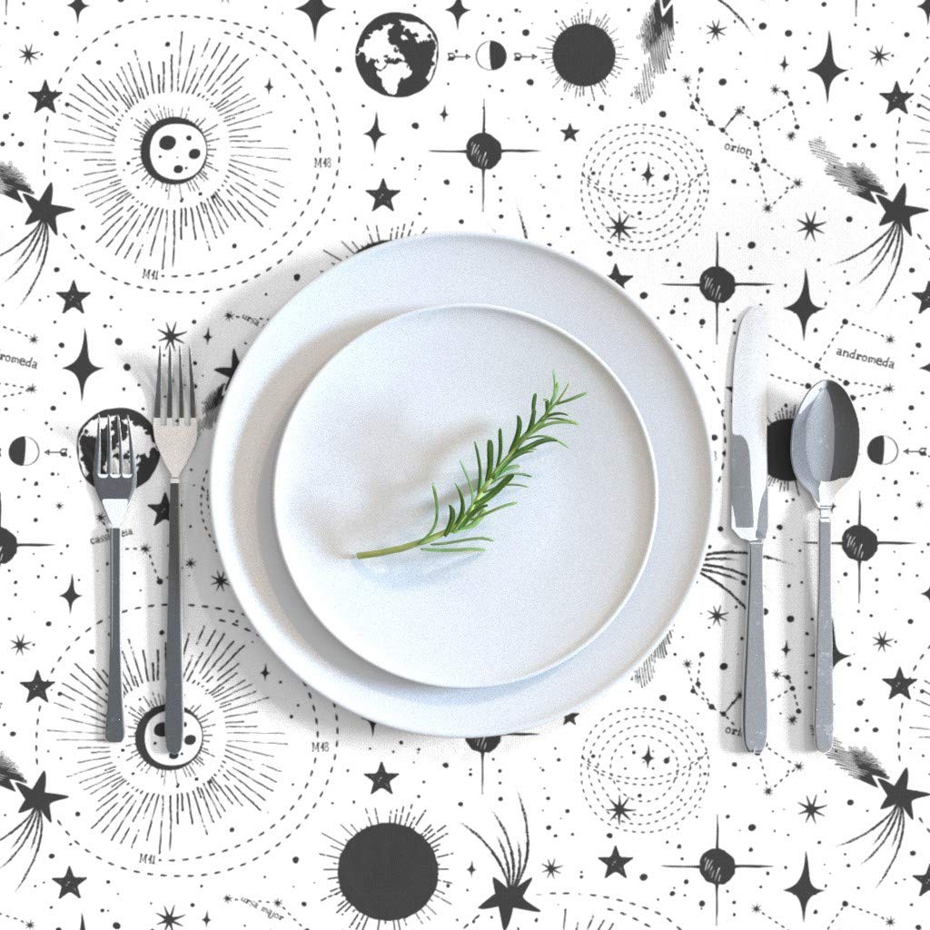 Solar System Print Cotton Sateen Tablecloth 70