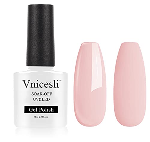 Nude Pink Gel Nail Polish - Soak Off LED Gel Polish for Manicure, Neutral Nail Art Varnish, Salon & DIY at Home, 10ml - Perfect for Weddings, Parties & Everyday Wear