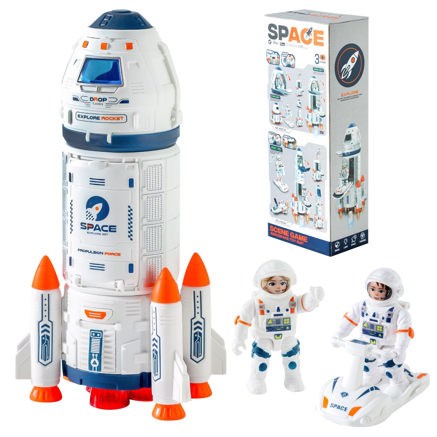 STEM Space Shuttle Rocket Toys with Astronaut Figure, Spray Effects, Lights & Sounds - Educational Aerospace Toys for Kids | Perfect for Space Exploration Learning & Birthday Gifts