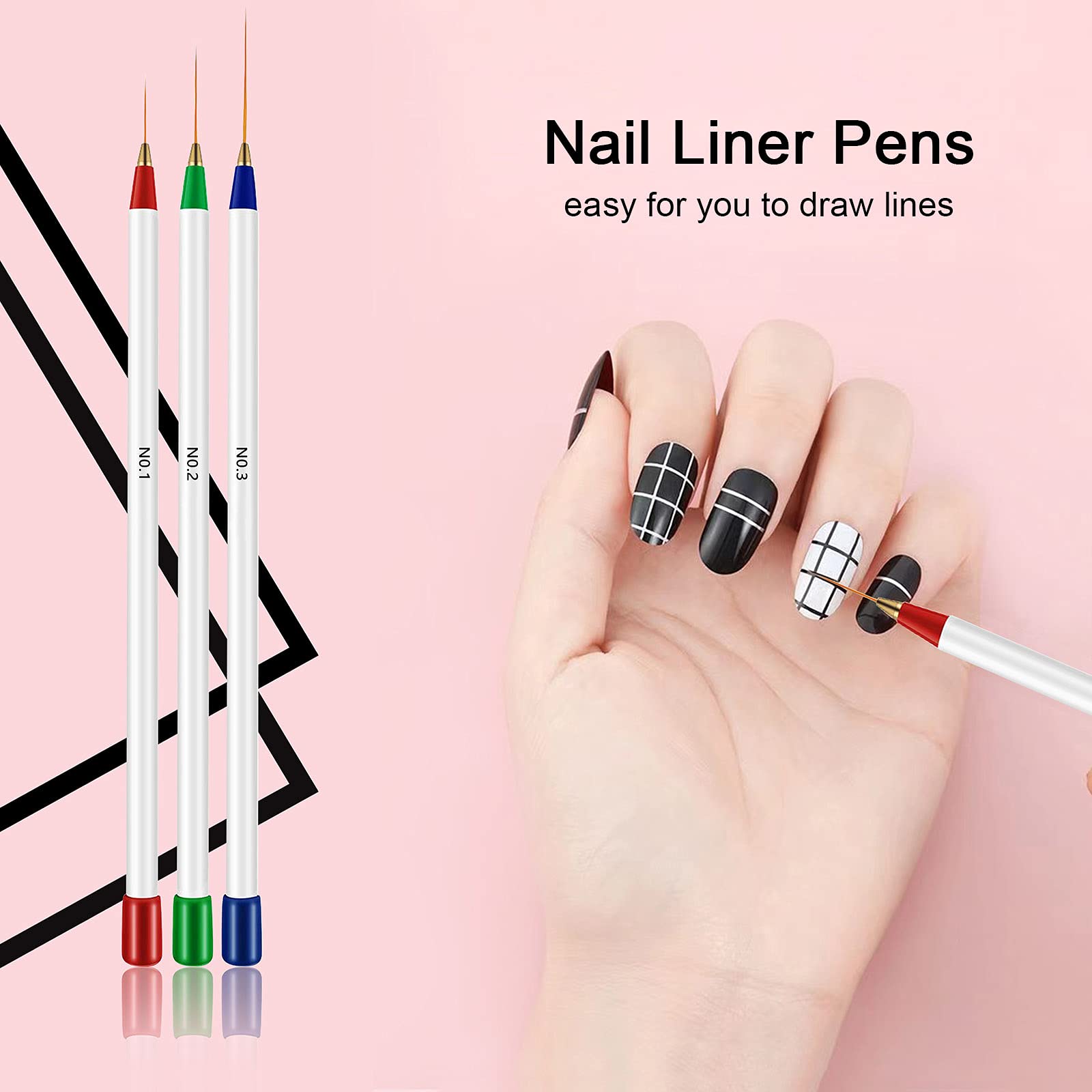 23Pcs Professional Nail Art Brush Set - Acrylic Nail Liner, Dotting, Painting & Carving Tools for DIY French Manicure | Perfect for Salon, Home Use & Nail Art Beginners