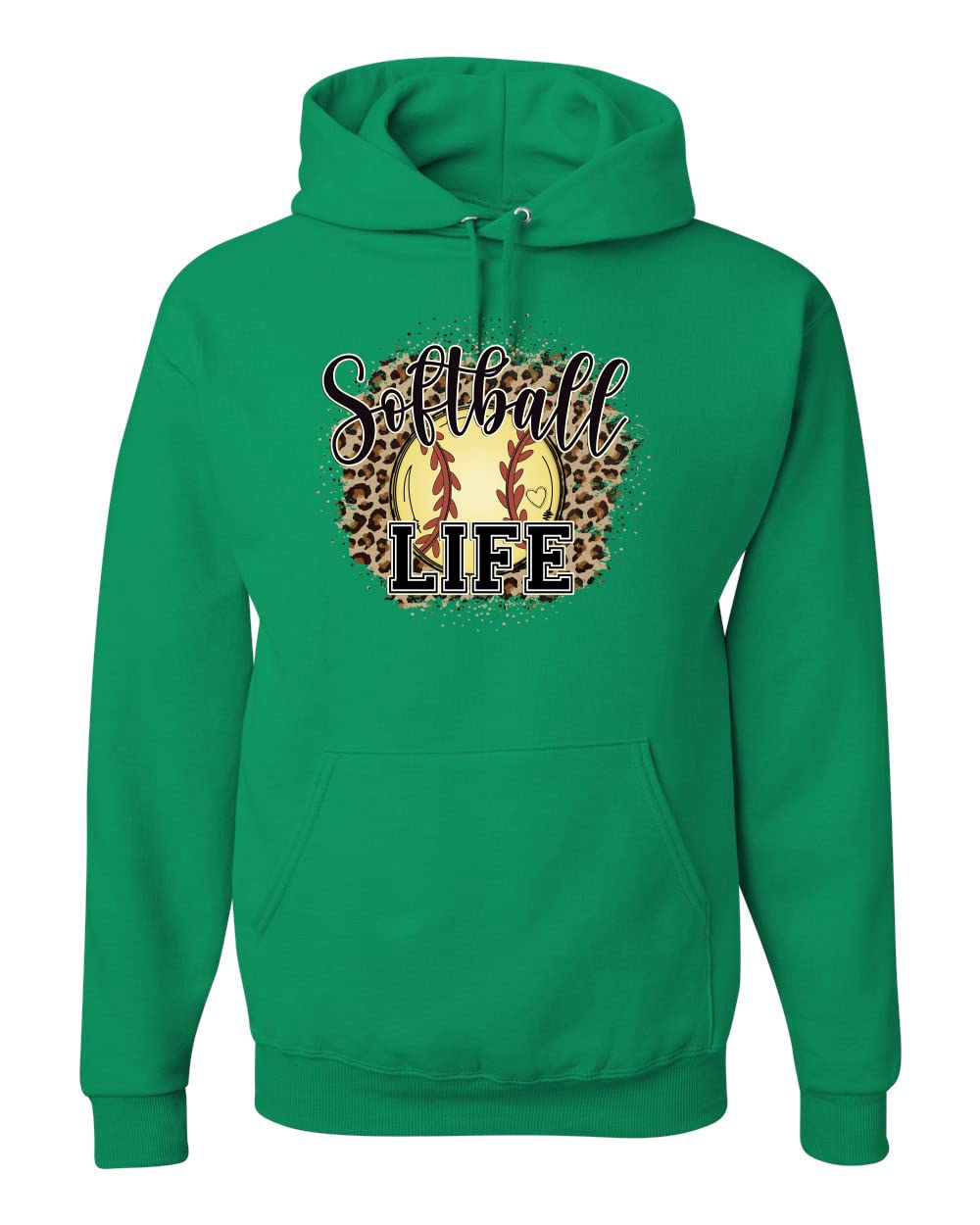 Wild Bobby Softball Life Animal Print Graphic Hoodie - Unisex Sports Sweatshirt for Girls & Boys - Perfect for Baseball, Softball Games & Casual Wear