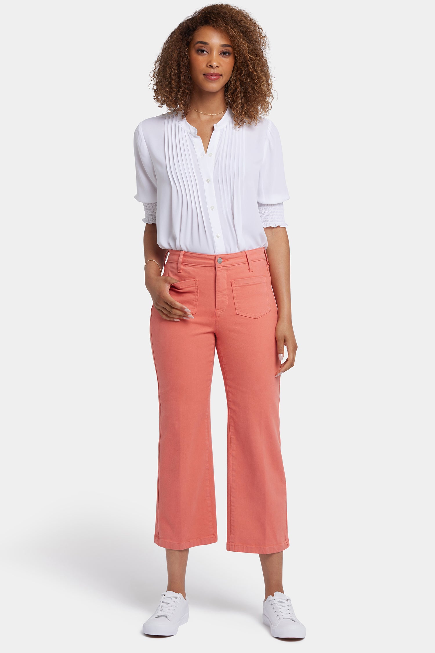 Coco Relaxed Wide Leg Crop Jeans for Women - Coral Haze Wash High Waist Distressed Denim Pants | Casual Outfit, Streetwear, Summer Fashion