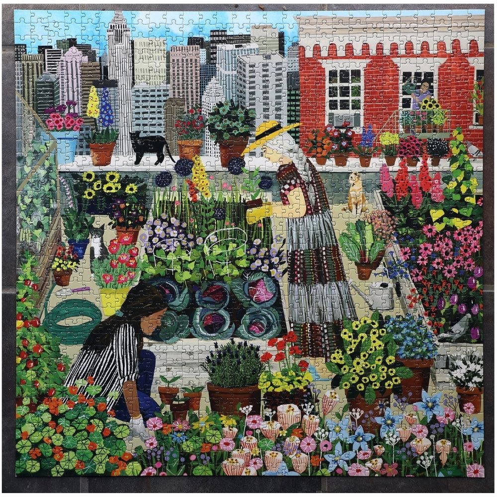 eeBoo 1000 Piece Jigsaw Puzzle - Urban Gardening Theme, Wonky Design for Adults & Teens - Perfect for Family Game Night & Home Decor
