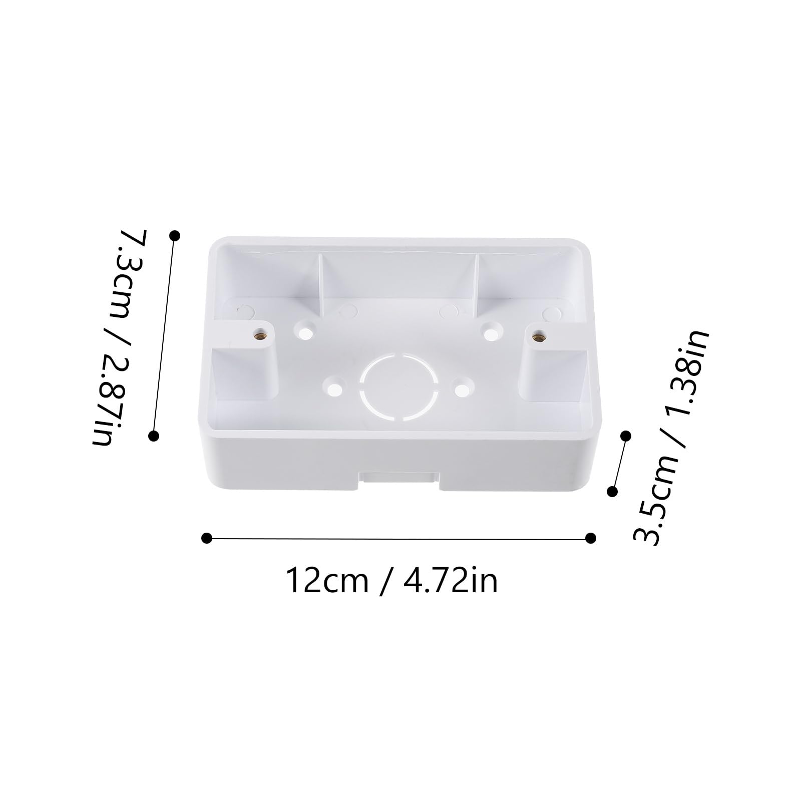 Hemobllo 5-Pack White Plastic Surface Mount Outlet Box - Single Gang Electrical Junction Box for Home & Office Wiring