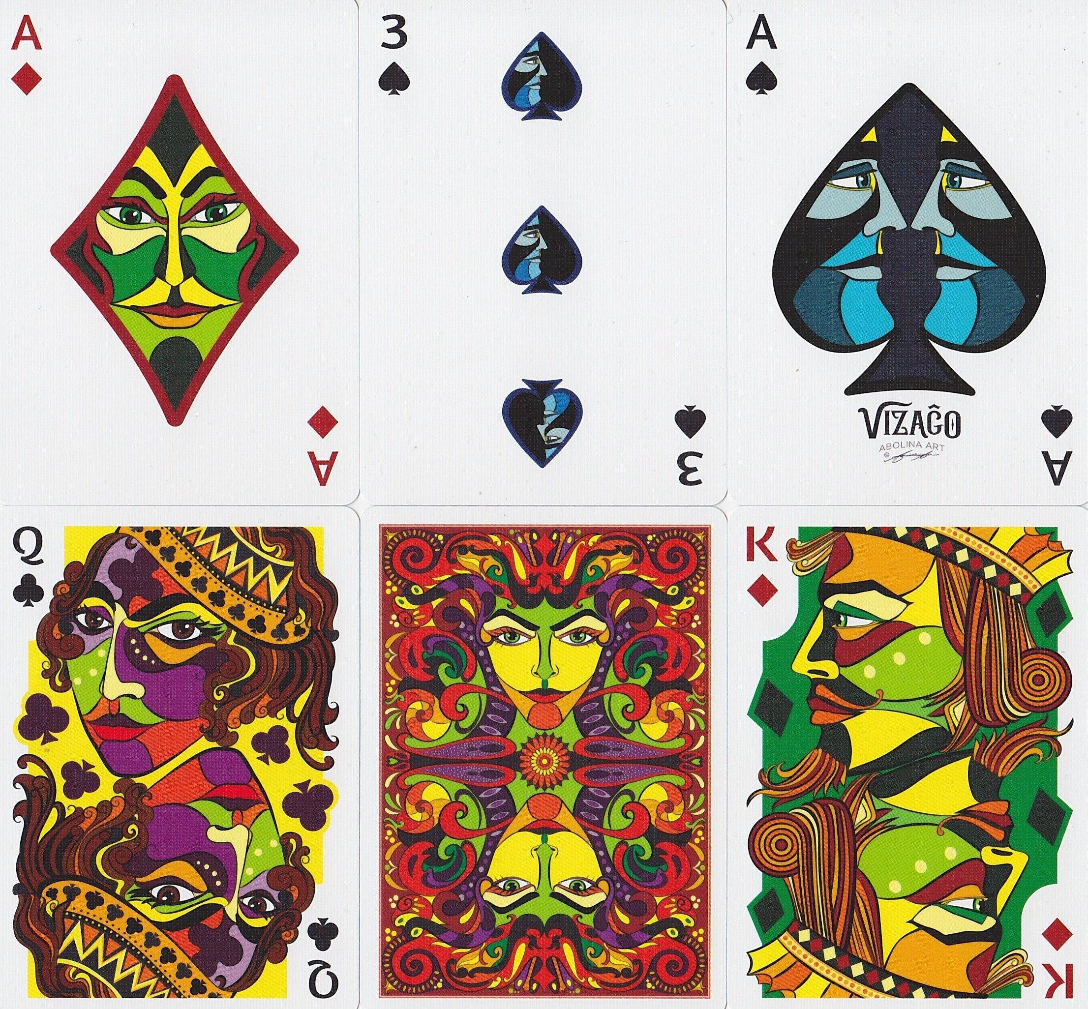 Premium Vizago Playing Cards - 52 Deck with Custom Designs, Ideal for Poker, Magic Tricks & Family Game Nights - Durable & Stylish Card Set for Adults & Kids