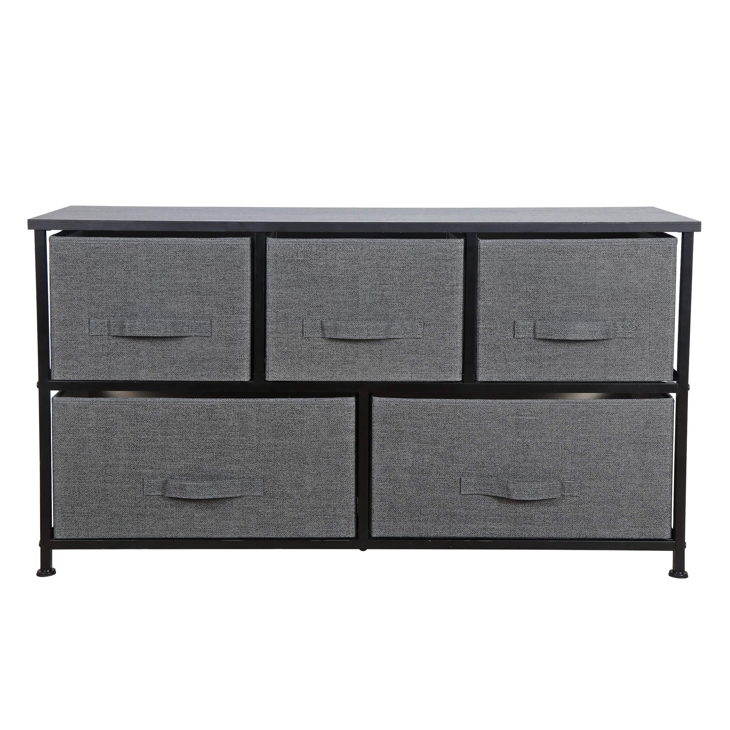 HomGarden Extra Wide Dresser with 6 Drawers, Fabric Storage Tower Organizer Unit with Easy Pull Handle - Perfect for Bedroom, Hallway, Entryway & Closet Organization (Beige, 36