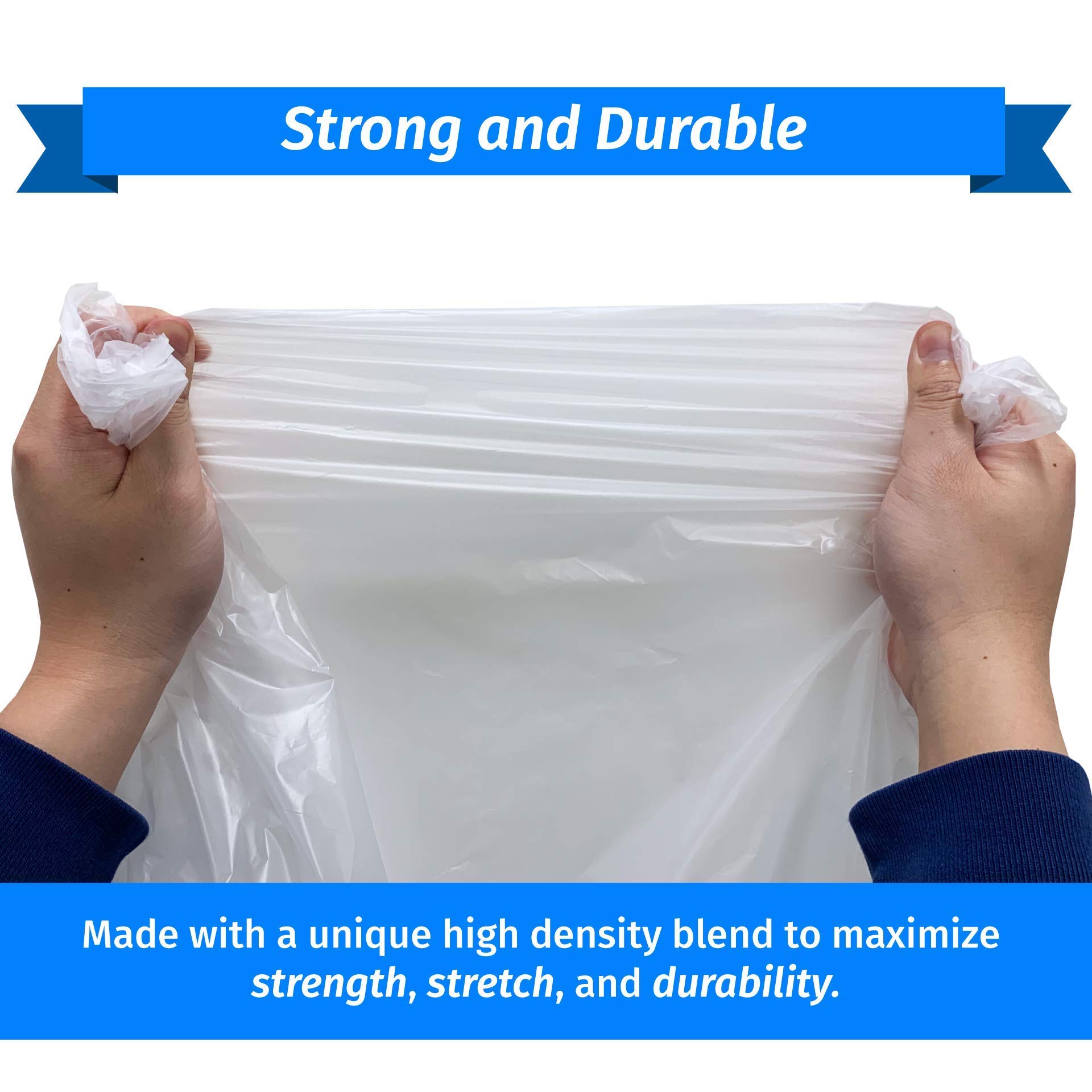 55 Gallon & 65 Gallon Heavy Duty Trash Bags - 150 Count (55 Gal) & 120 Count (65 Gal) | Extra Thick, Leak Proof Garbage Bags for Home, Office, Commercial Use | Perfect for Large Trash Cans, Yard Waste, Construction Debris