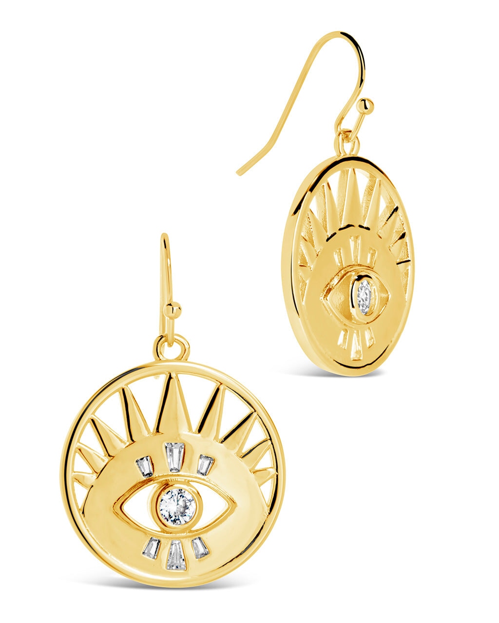 Mahana CZ Evil Eye Disk Drop Earrings for Women - Blue Bohemian Dangle Jewelry - Perfect for Parties, Weddings & Everyday Wear