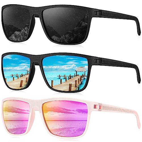 (3 Pack) Black/Ice Blue/Pink