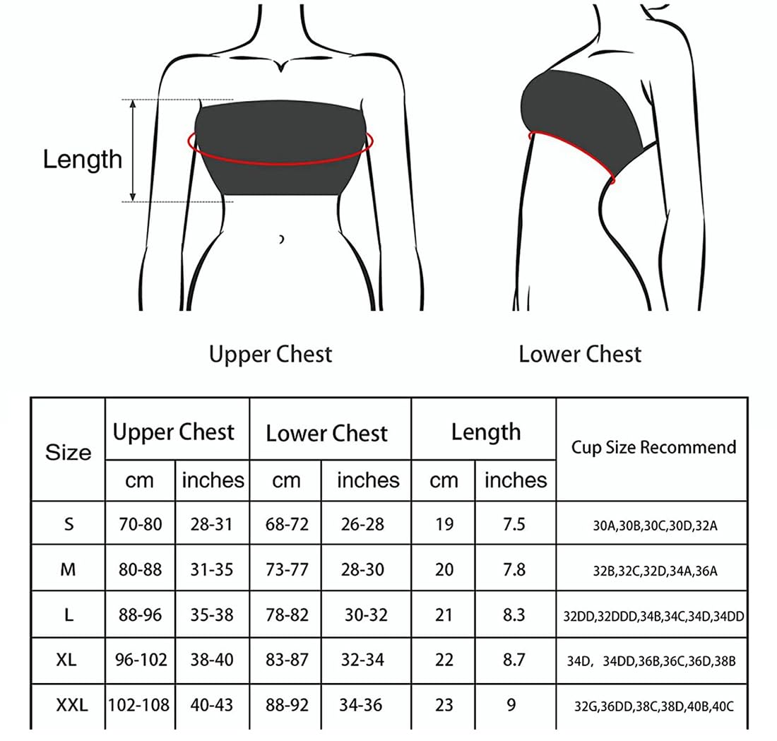 FULIER Women's Seamless Wireless Bandeau Bra - Sports Yoga Strapless Padded Bra for Comfort & Support - Perfect for Gym, Running, Yoga & Everyday Wear