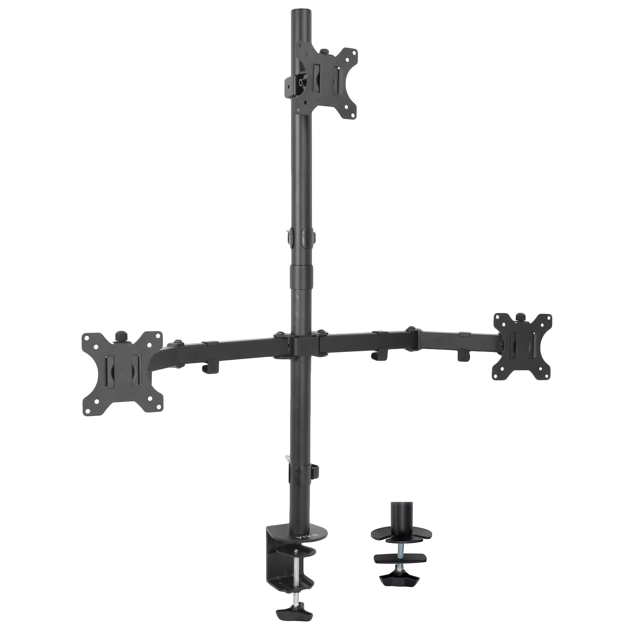 Triple Monitor Stand 13 to 30 Inch - Adjustable Desk Mount for 3 Screens - Perfect for Gaming, Office Work & Home Setup