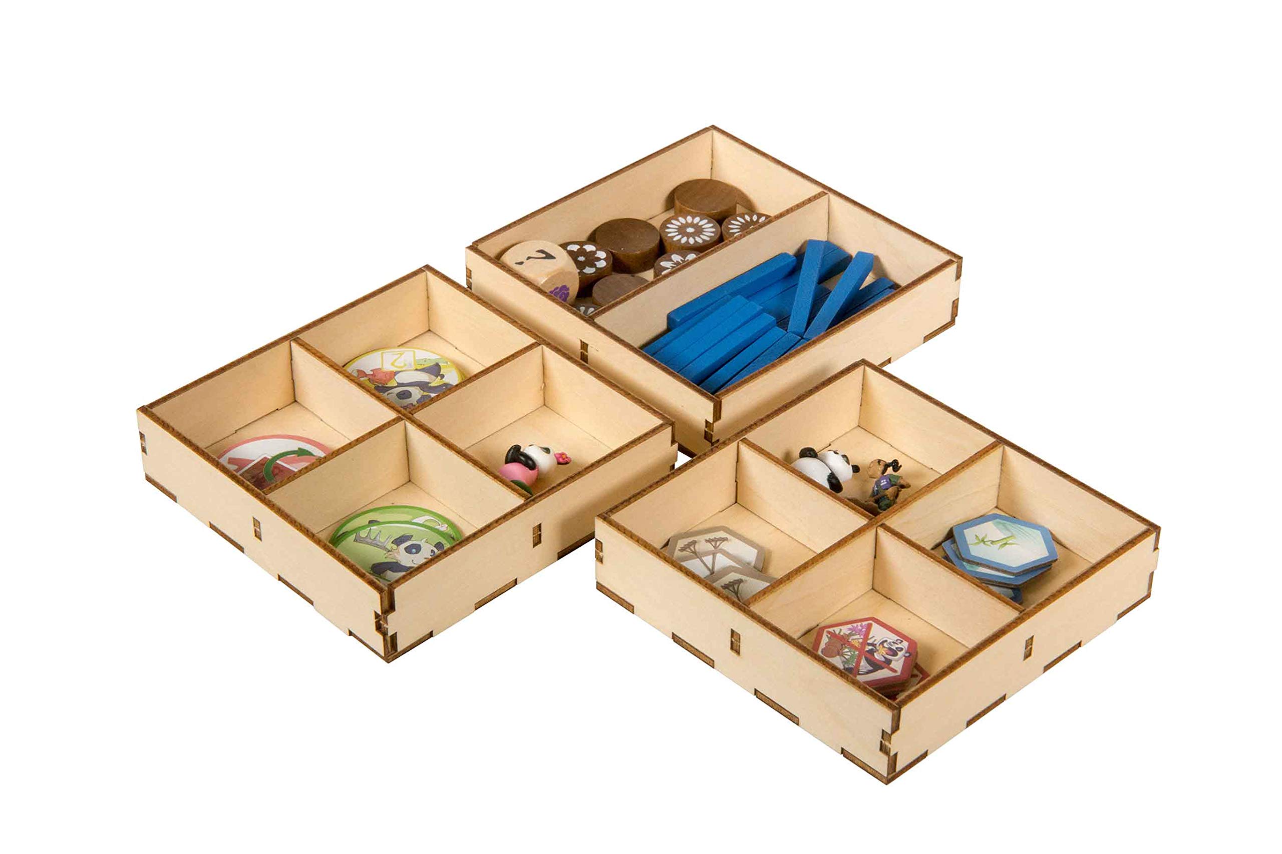 Premium Wooden Game Organizer for Takenoko Board Game - Broken Token Compatible Storage Box with Multiple Trays - Perfect for Game Night Organization & Compact Storage