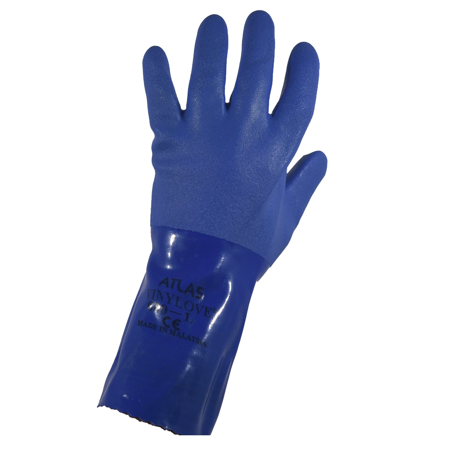 Atlas Triple Dipped PVC Gloves - Heavy Duty Chemical Resistant Work Gloves for Cleaning, Gardening & Industrial Use (12 Pairs) - Perfect for Household Chores, Car Washing and Food Handling