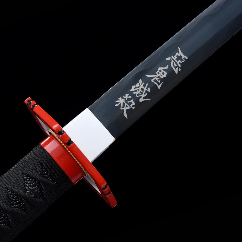 Handmade Japanese Anime Sword - 1045 Carbon Steel Black Blade with Sharp Edge - Perfect for Cosplay, Collecting, and Display